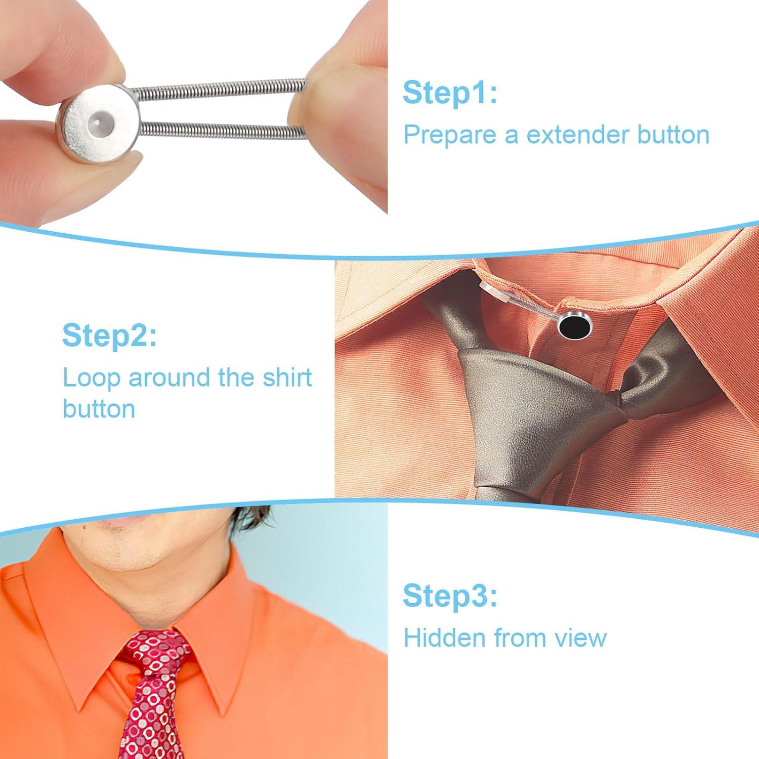 16 Extensores de Cuello Elásticos para Camisas de Hombre Okxiri