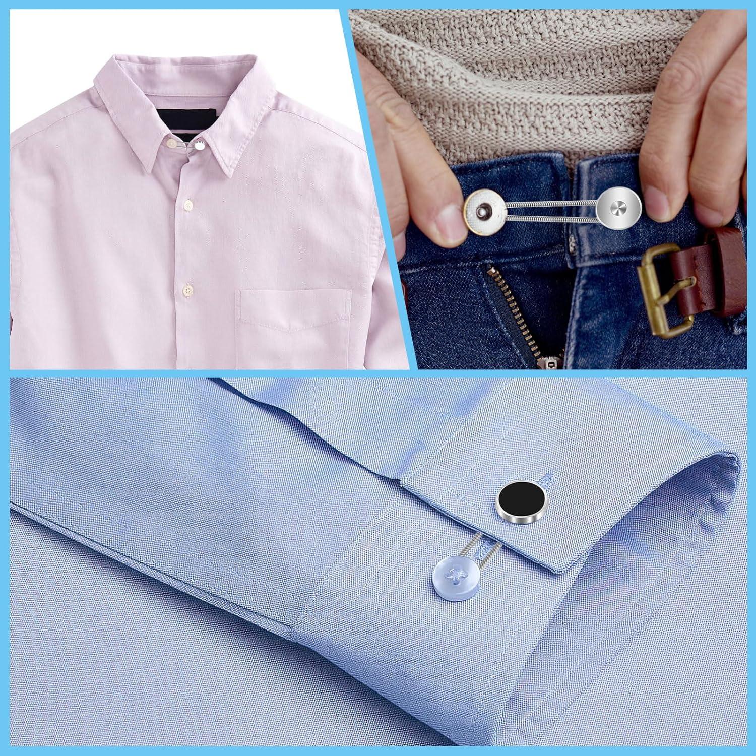 16 Extensores de Cuello Elásticos para Camisas de Hombre Okxiri