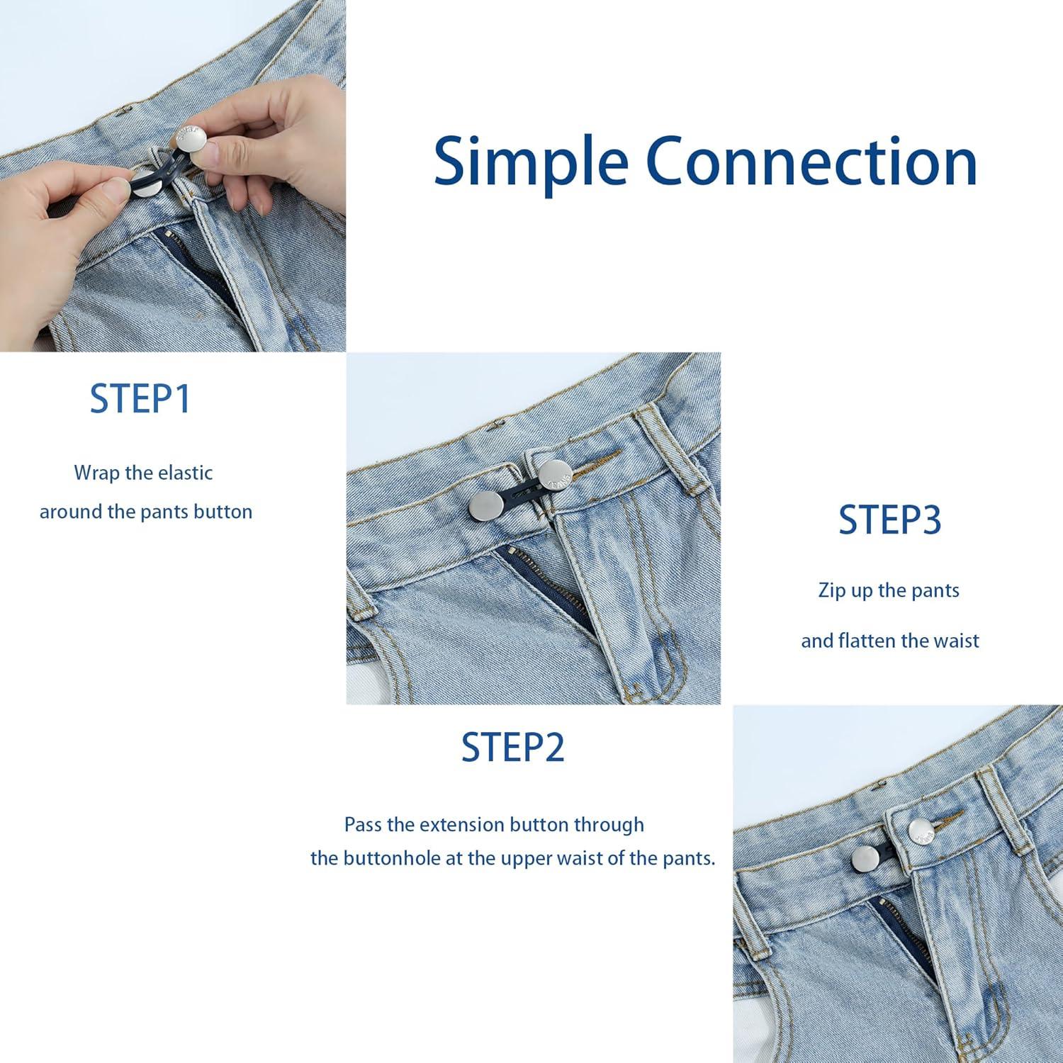 Extensores de Cintura Secmity 16 Piezas Ajustables para Pantalones