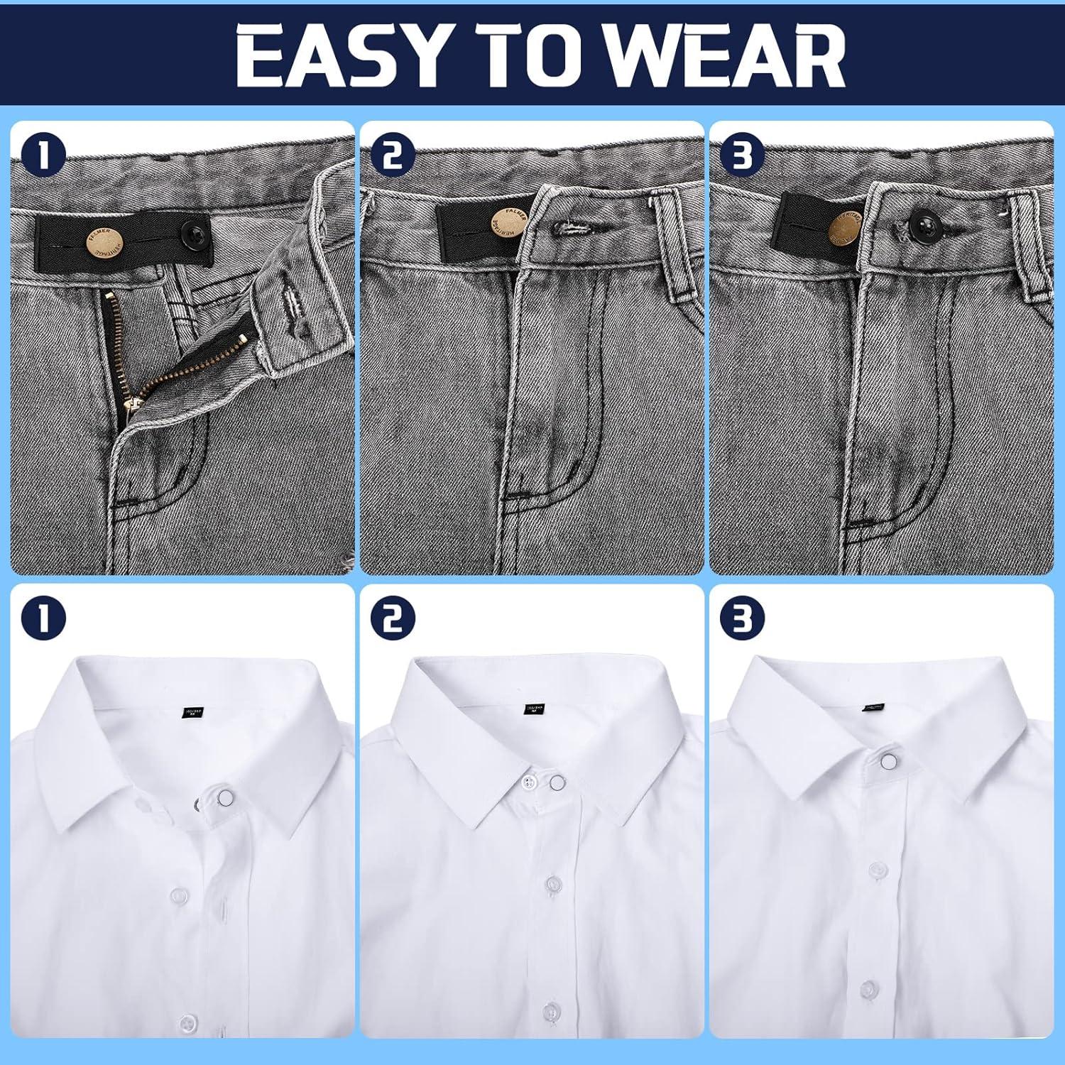 Juego de 20 Extensores de Botón Elástico Canlierr - Negro y Blanco