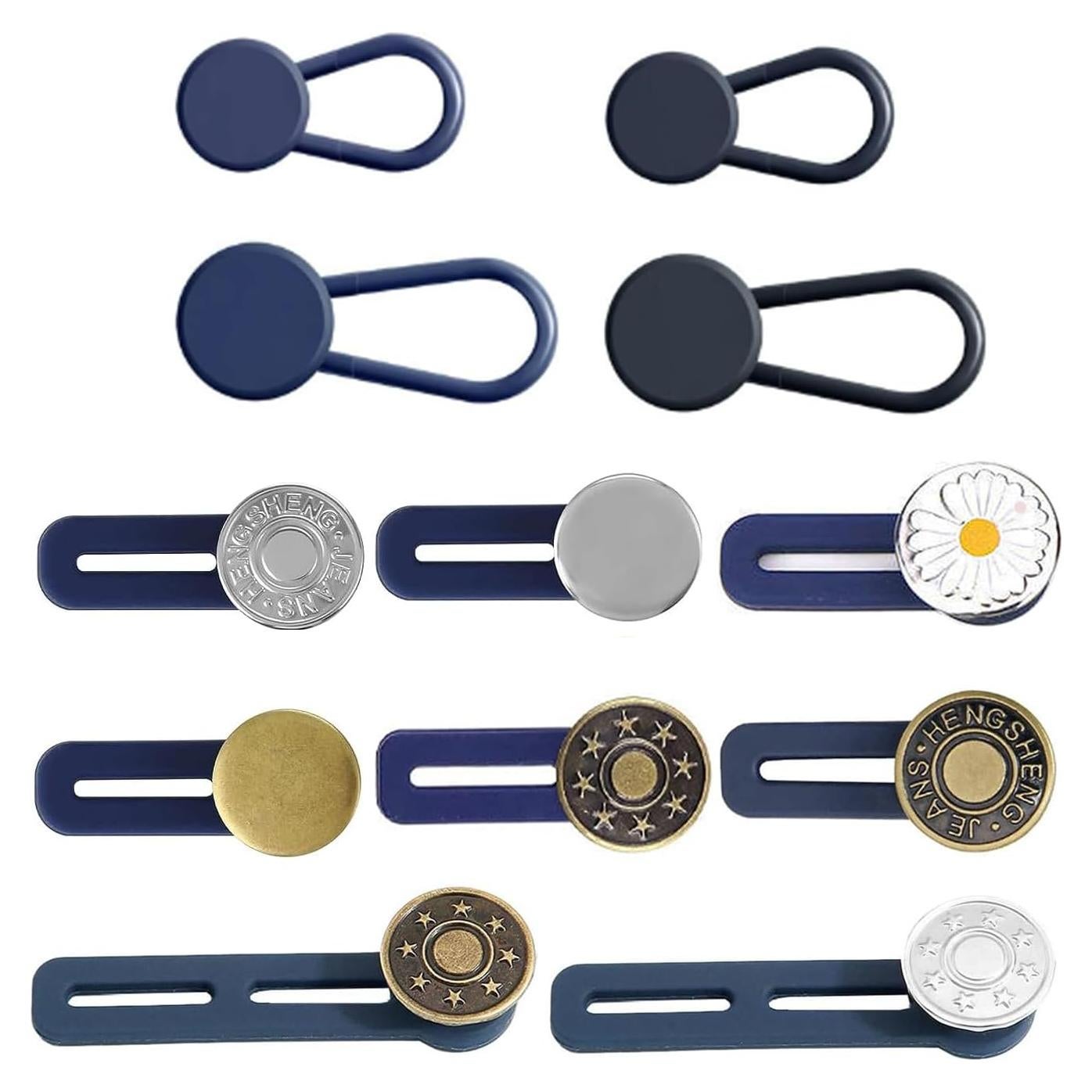 Extensores de Botones KAJUDA 12PCS Ajustables para Jeans
