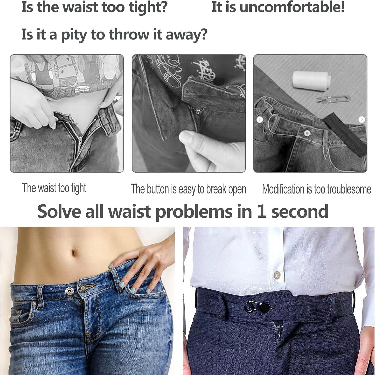 Extensores de Botones KAJUDA 12PCS Ajustables para Jeans