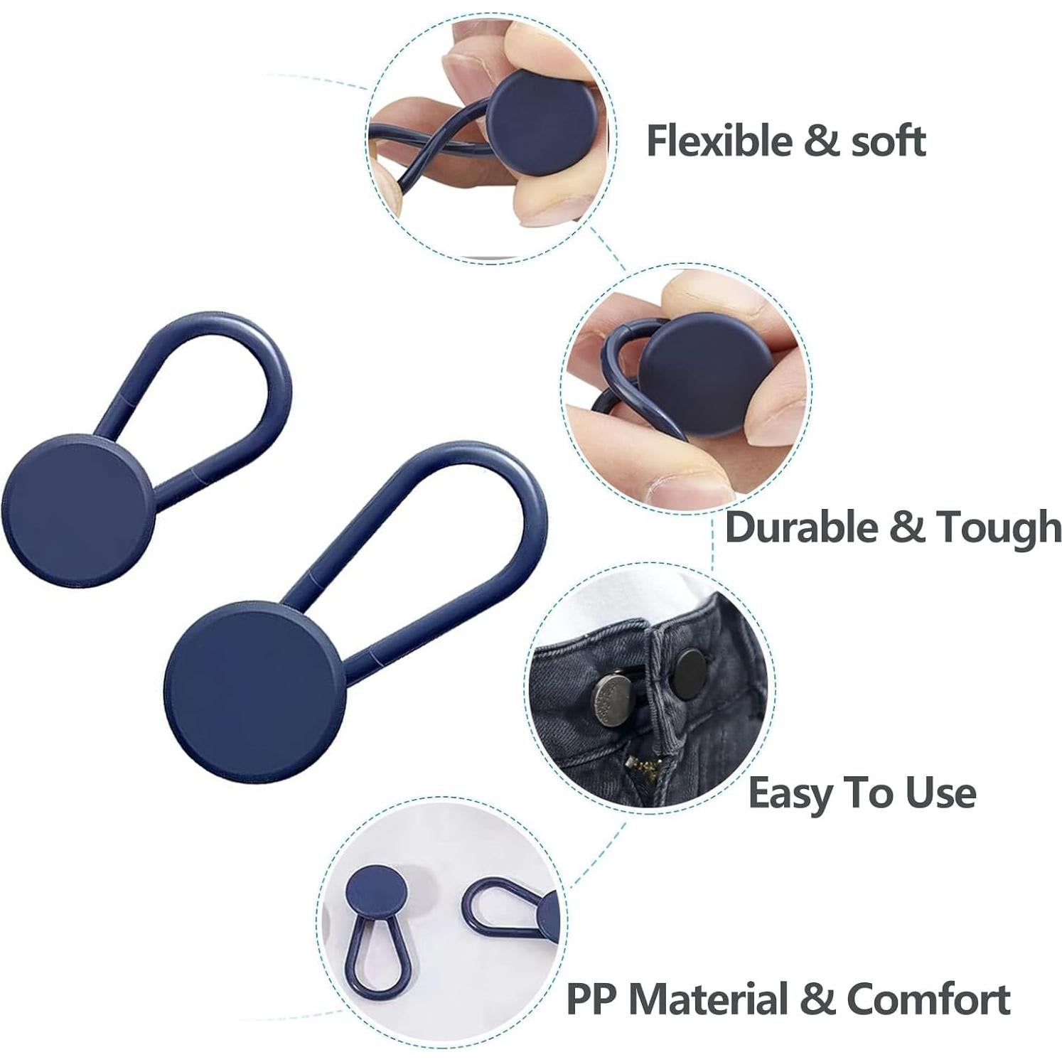 Extensores de Botones KAJUDA 12PCS Ajustables para Jeans