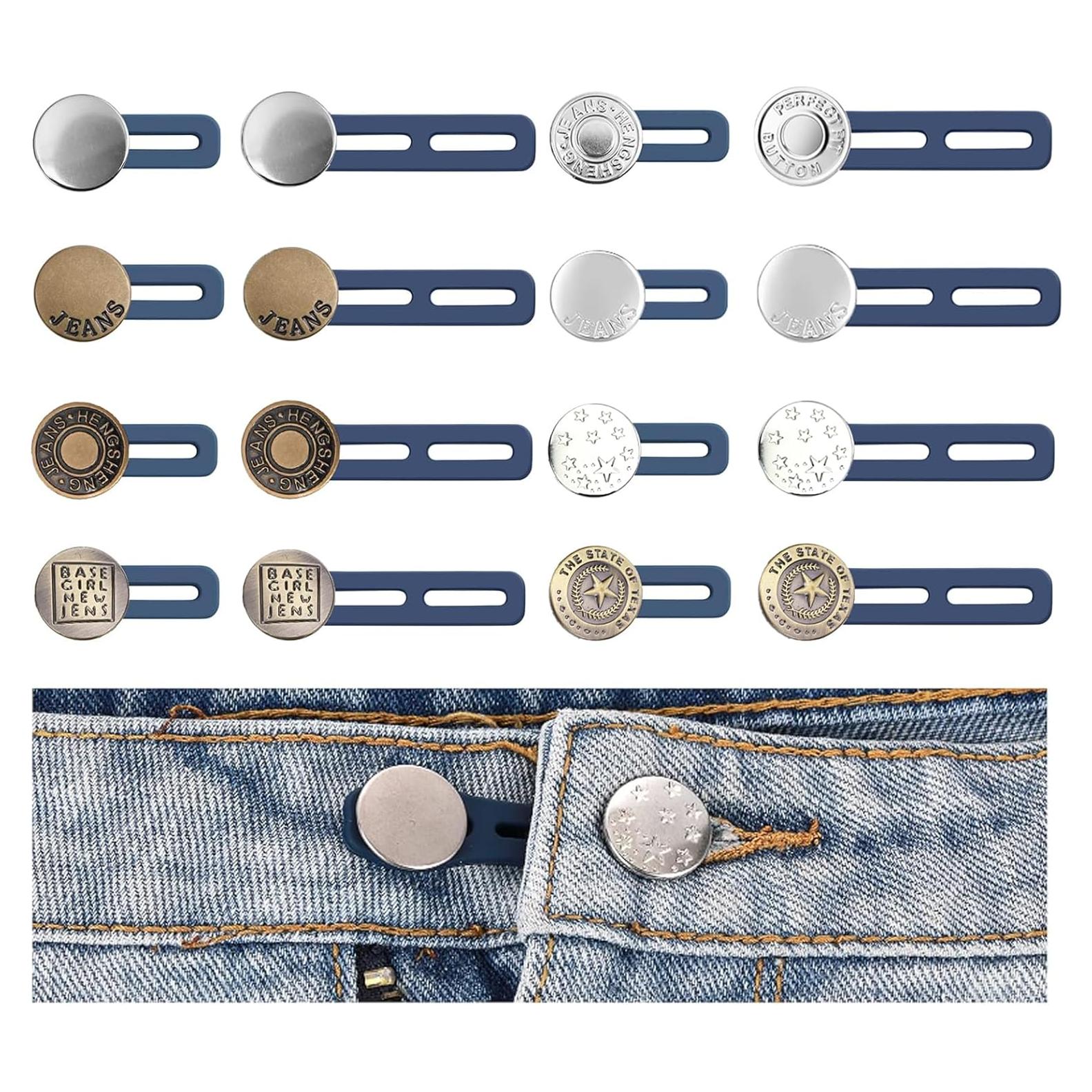 Extensores de Botones para Pantalones Ygyhiey 16 Pcs Metal Silicona