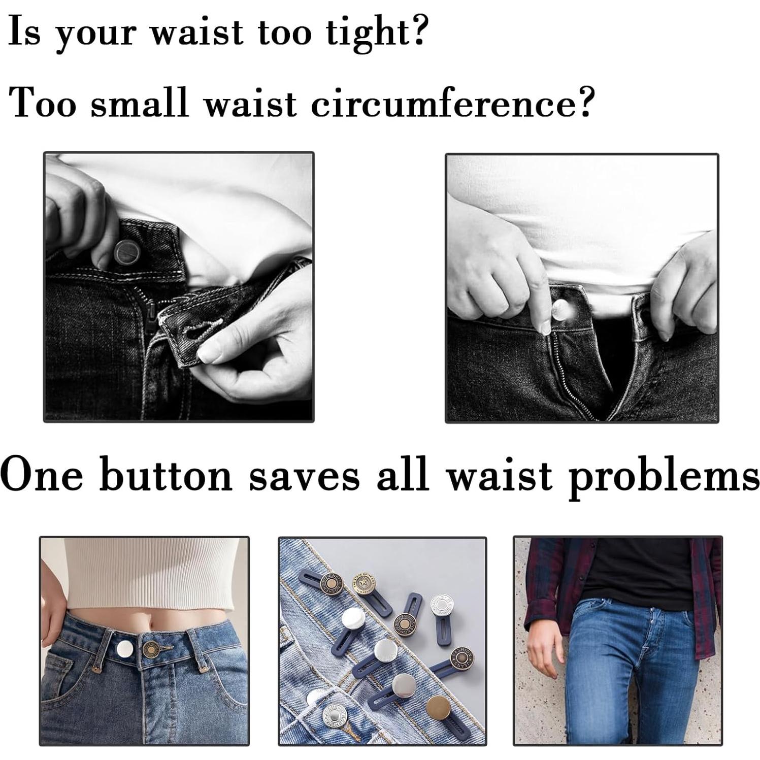 Extensores de Botones para Pantalones Ygyhiey 16 Pcs Metal Silicona