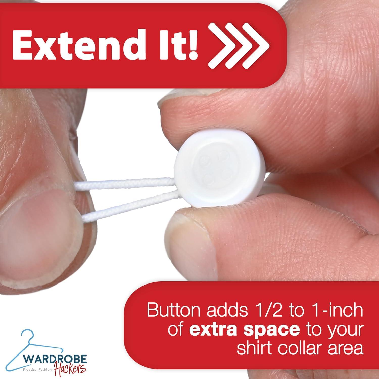 Extensores de Collar para Camisas de Hombre - 3 Piezas Blancas