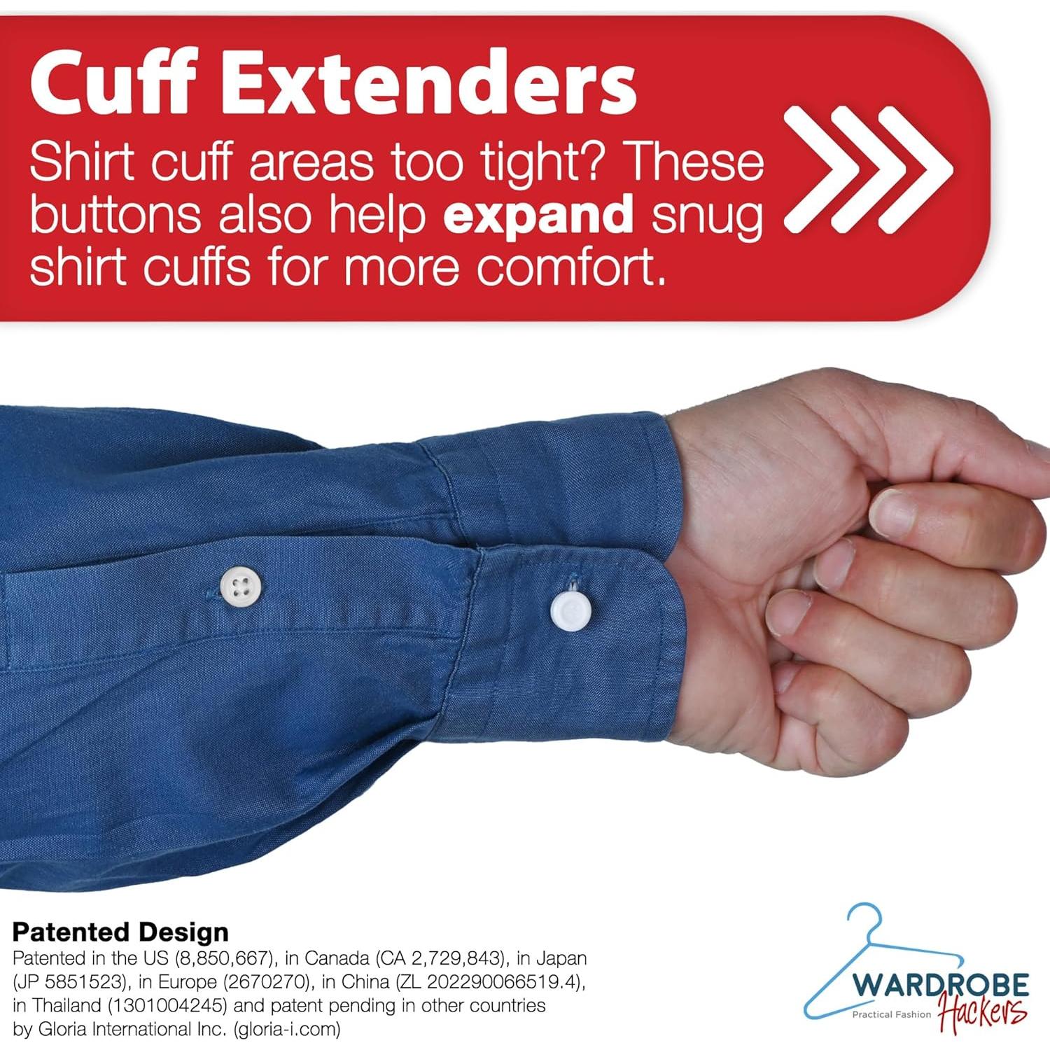 Extensores de Collar para Camisas de Hombre - 3 Piezas Blancas