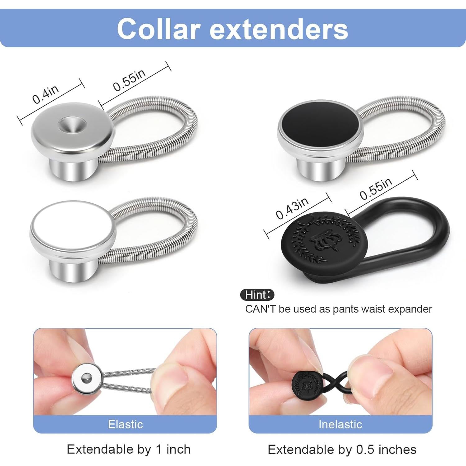 Extensores de Cuello de Camisa KUNTAERY 12 PCS Ajustables