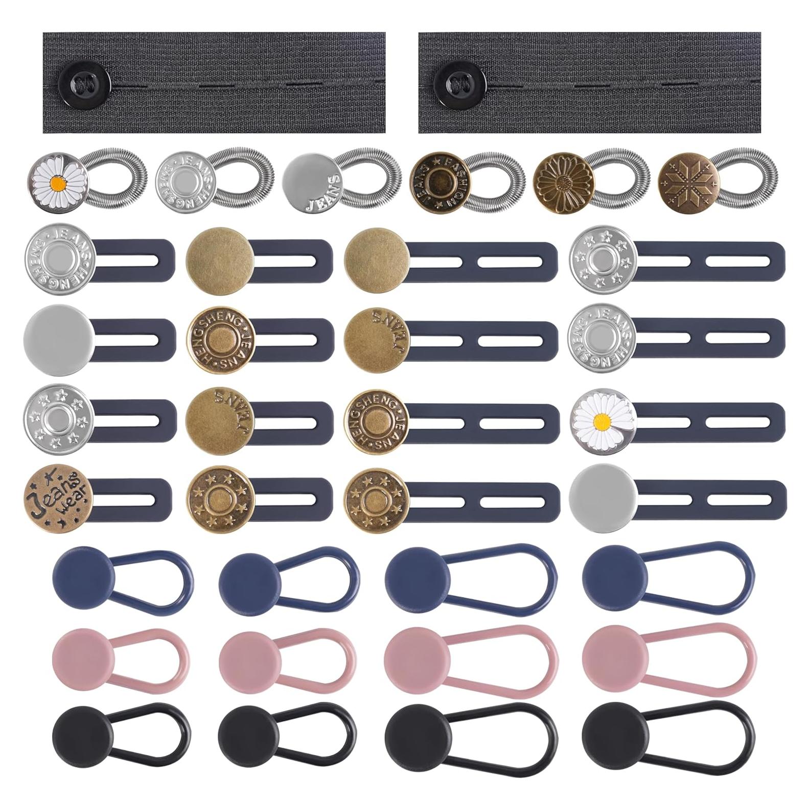 36 Extensores de Botón Ajustables para Jeans - Sin Coser