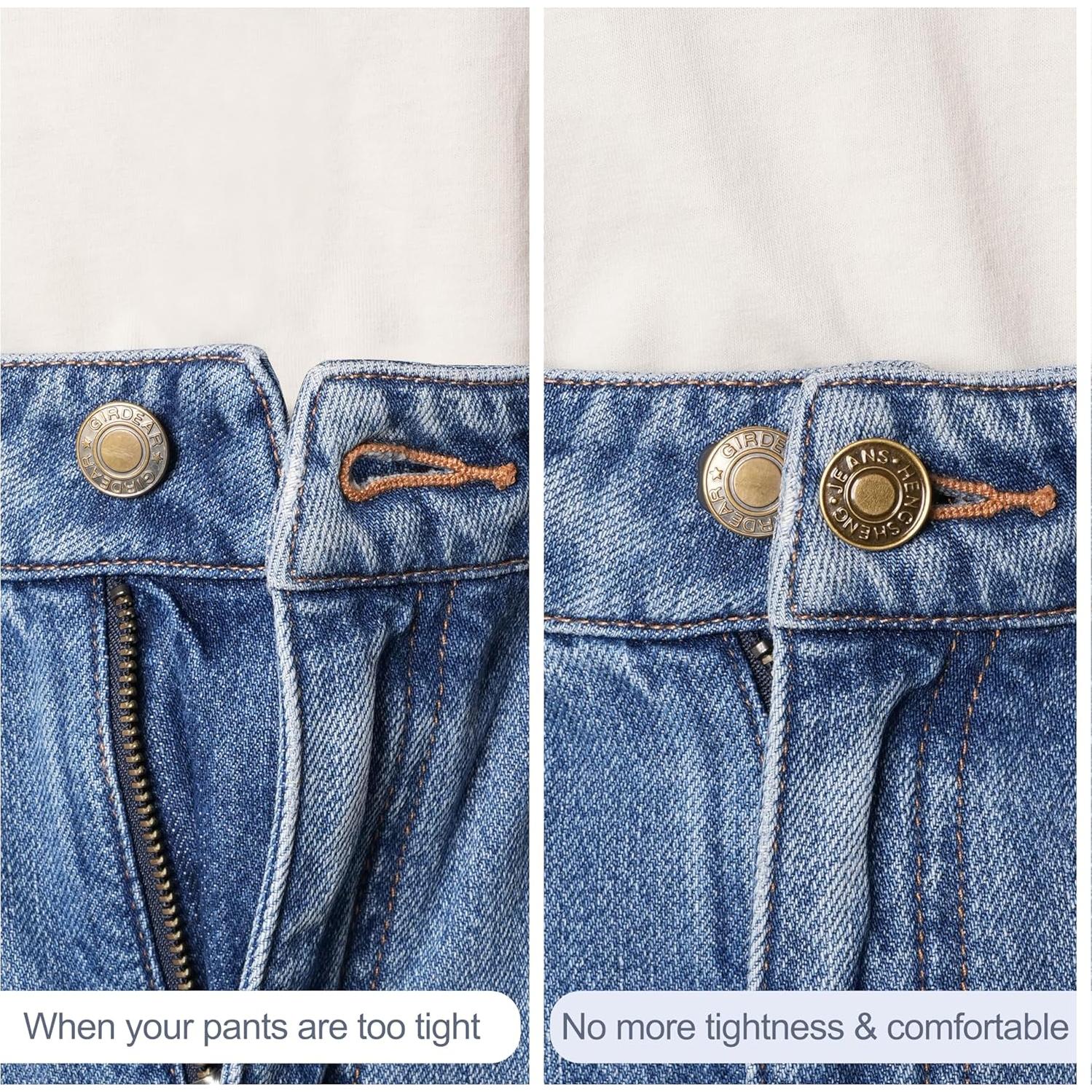 36 Extensores de Botón Ajustables para Jeans - Sin Coser