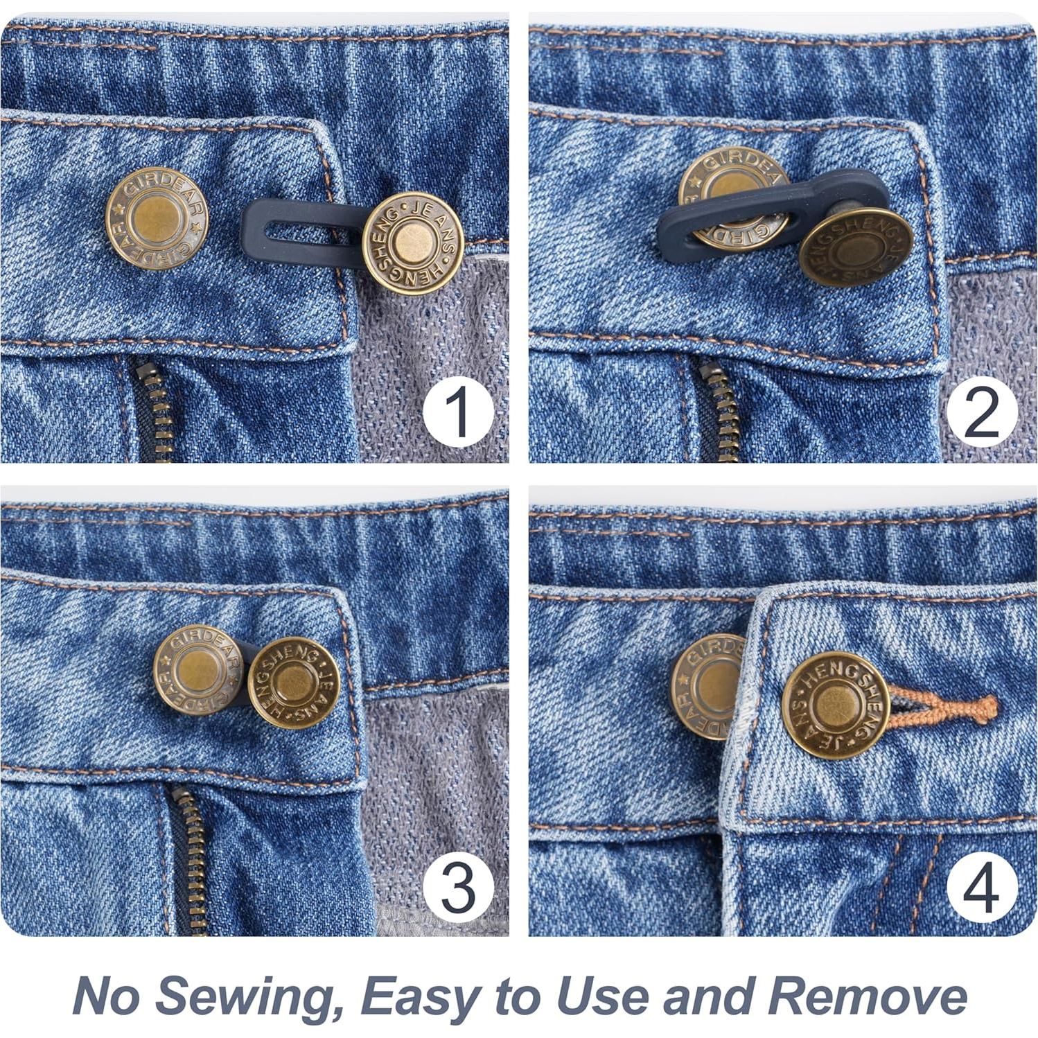 36 Extensores de Botón Ajustables para Jeans - Sin Coser