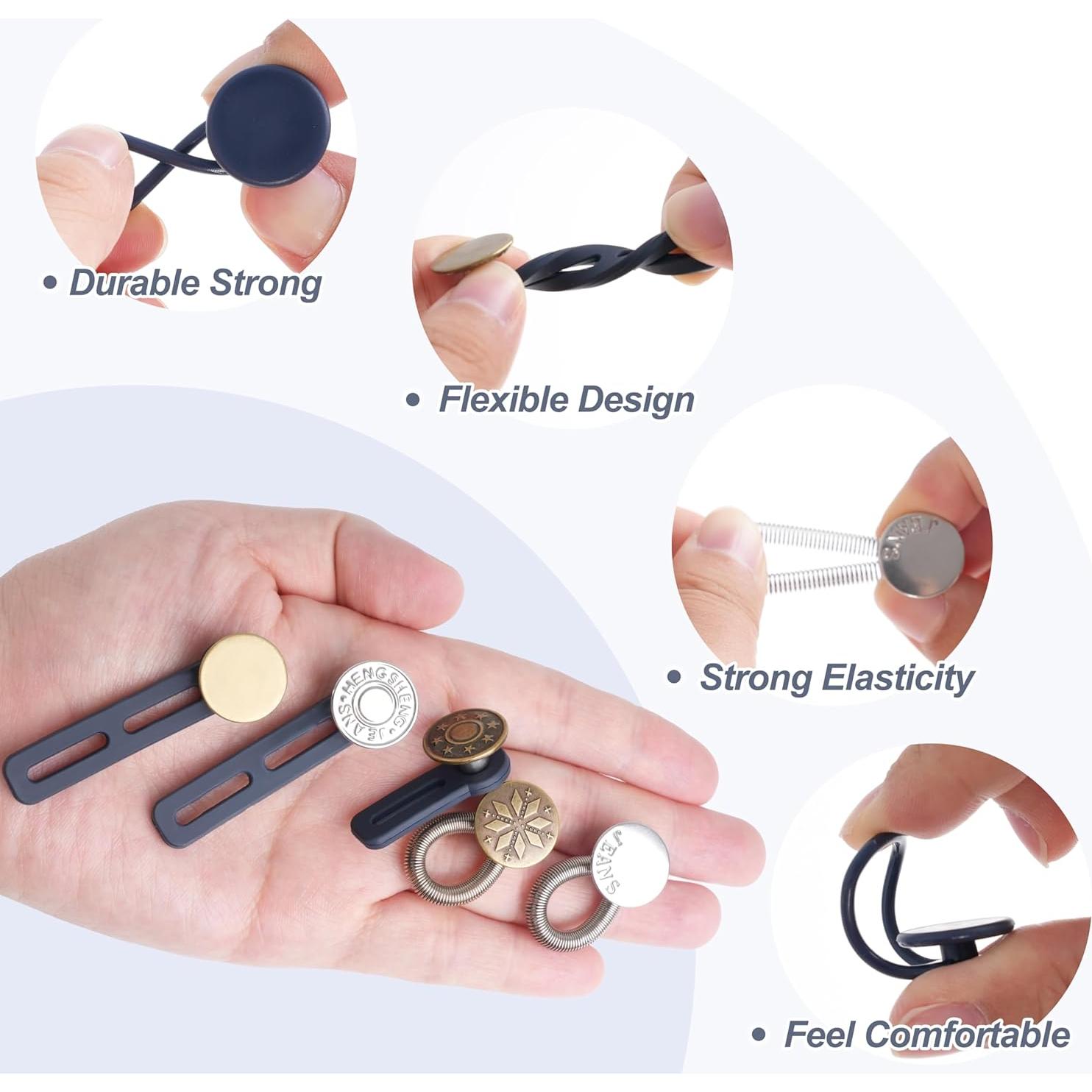 36 Extensores de Botón Ajustables para Jeans - Sin Coser