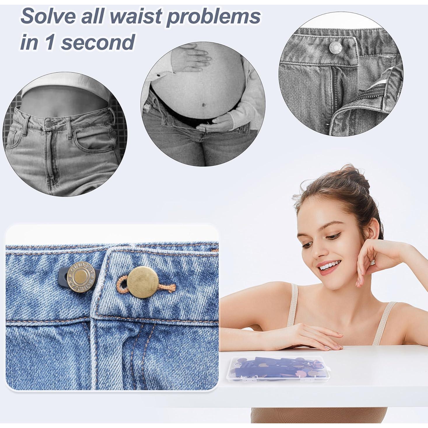 36 Extensores de Botón Ajustables para Jeans - Sin Coser