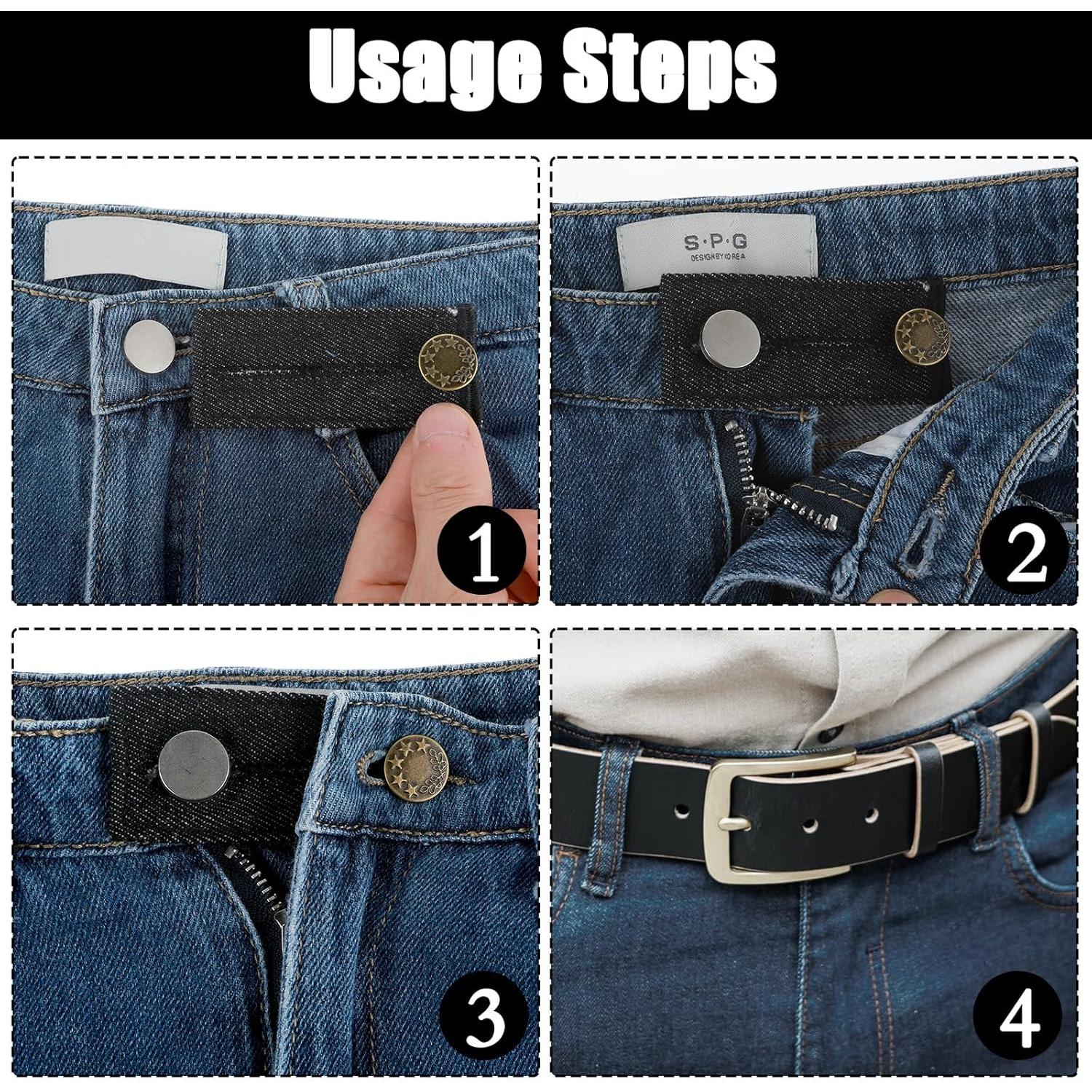 5 PCS Extensores de Cintura Ajustables Larrel para Jeans