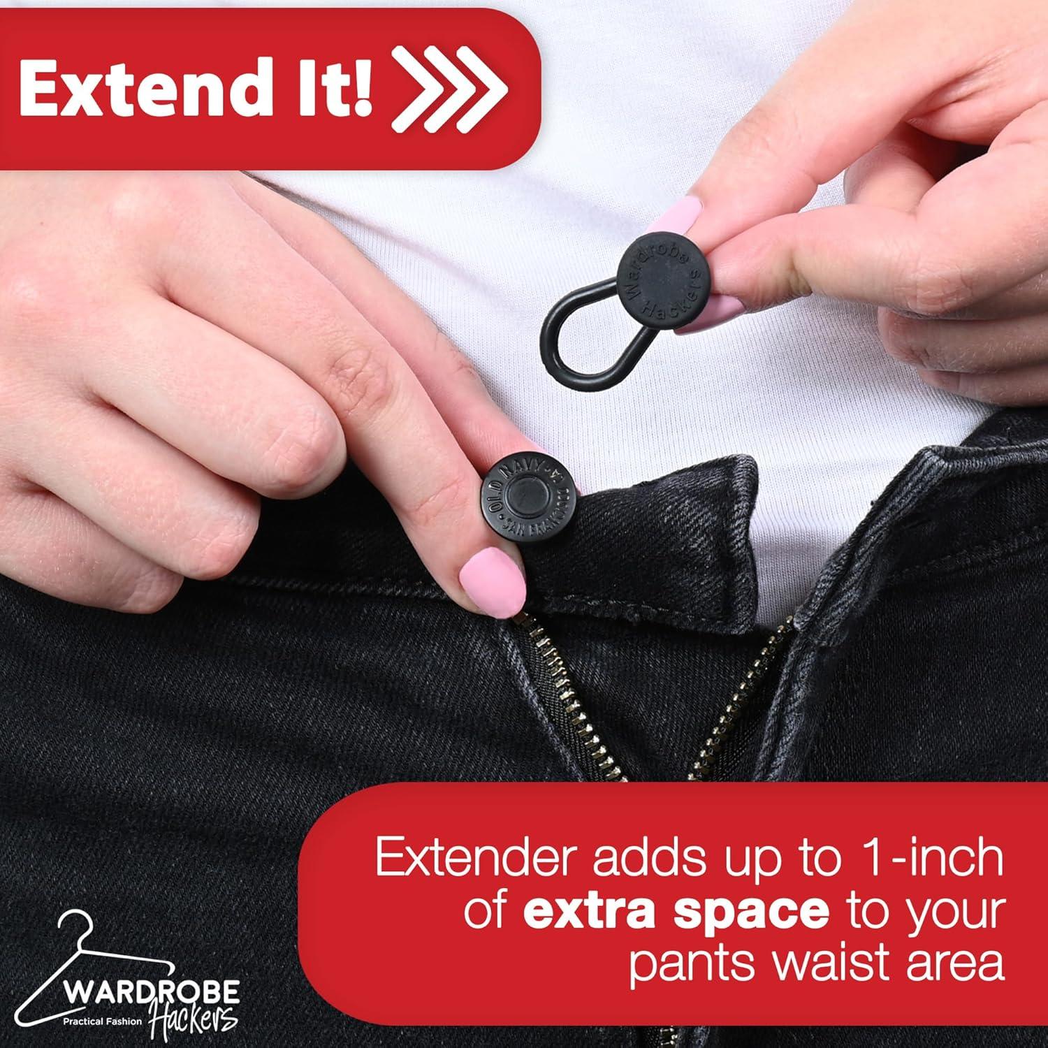 Extensores de Cintura Flexibles Wardrobe Hackers Negro 6 Pzas