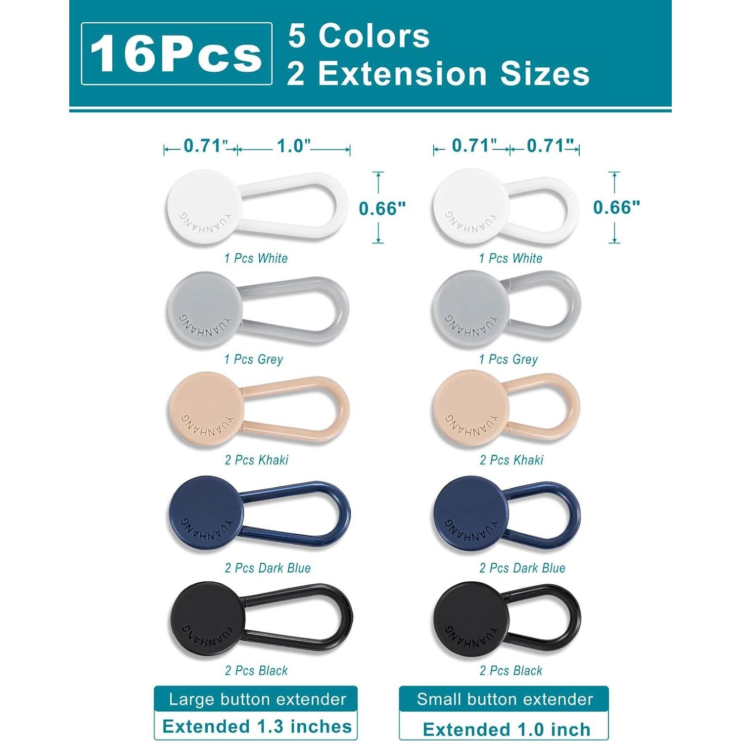 Extensores de Cintura para Pantalones YUANHANG - 16 Piezas