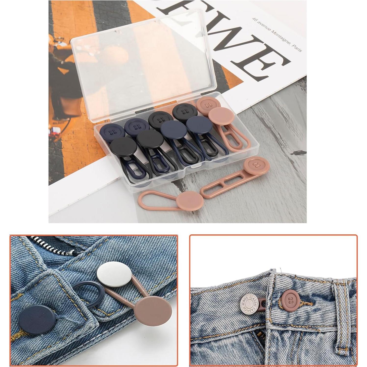 Extensor de Botón AIVIOI 12PCS Ajuste Cintura 2.54-5.08cm