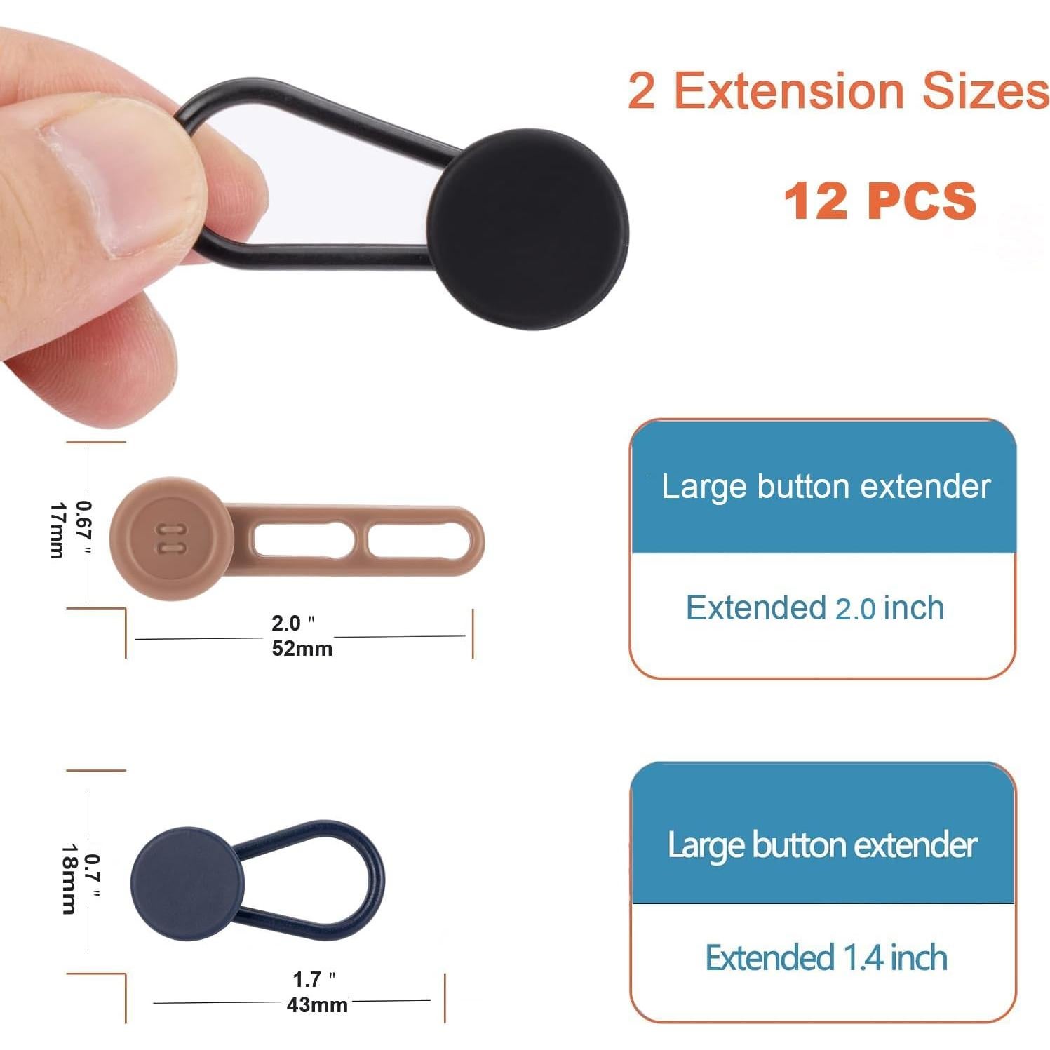 Extensor de Botón AIVIOI 12PCS Ajuste Cintura 2.54-5.08cm