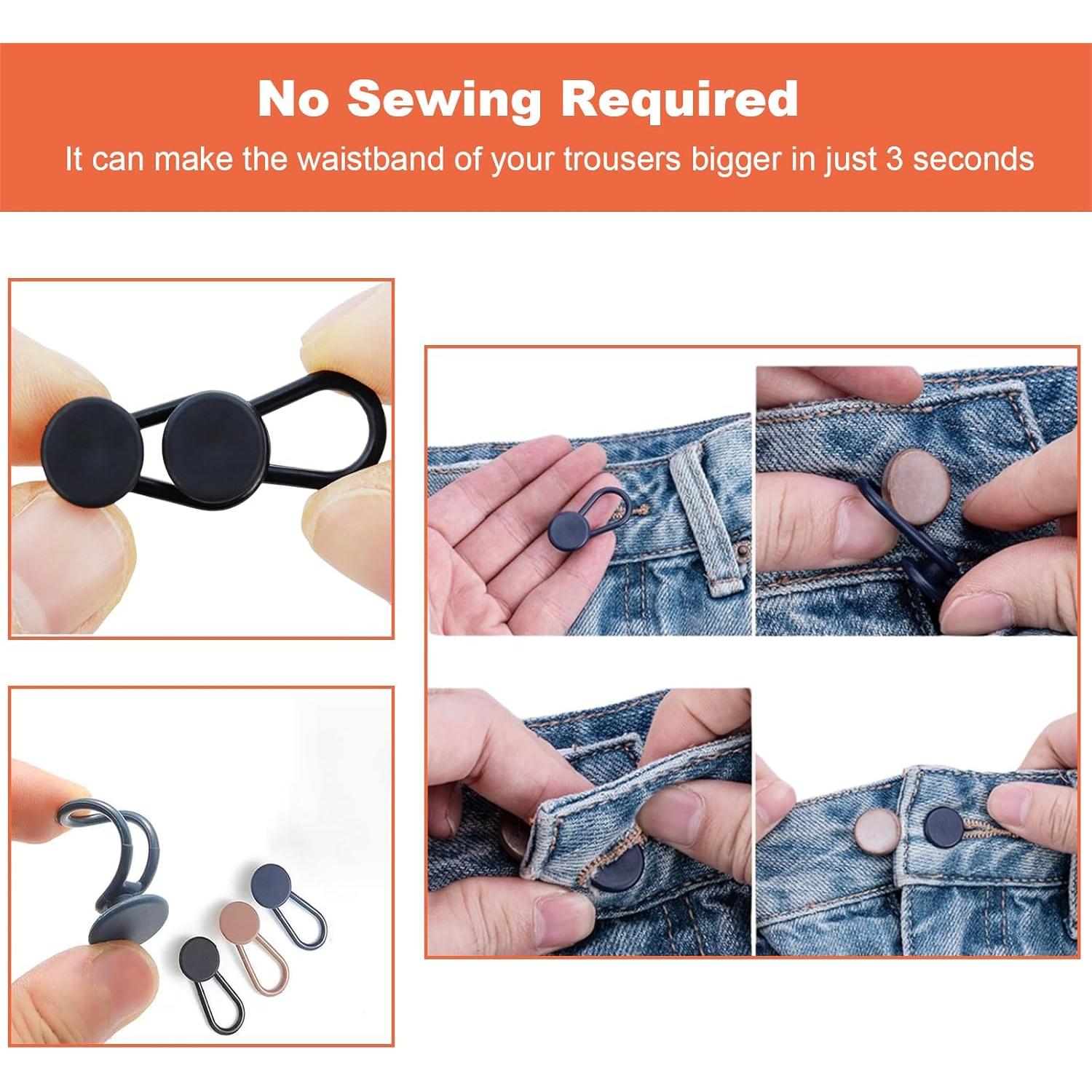 Extensor de Botón AIVIOI 12PCS Ajuste Cintura 2.54-5.08cm