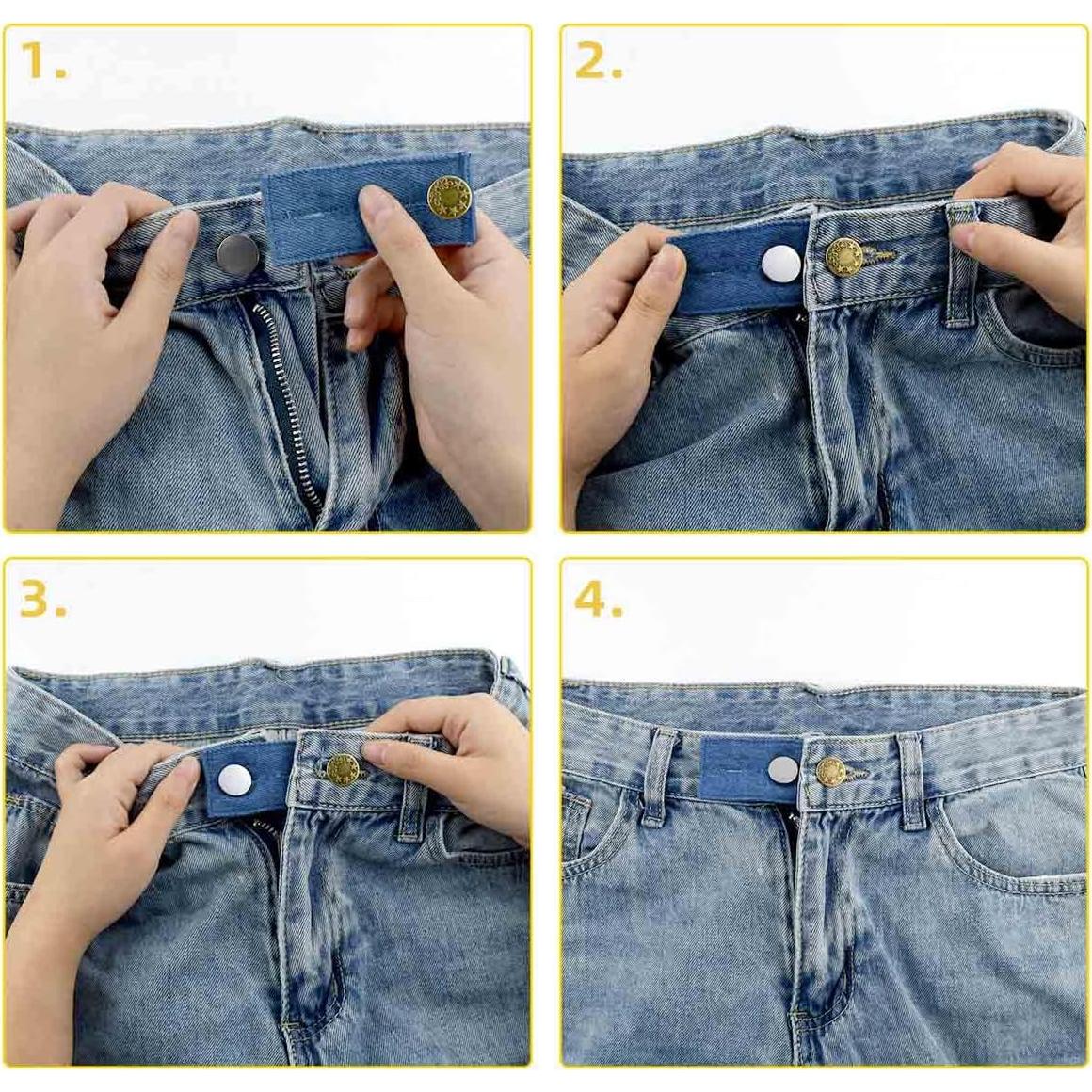 Extensores de Cintura de Mezclilla TKYPZY - 4 Piezas Ajustables