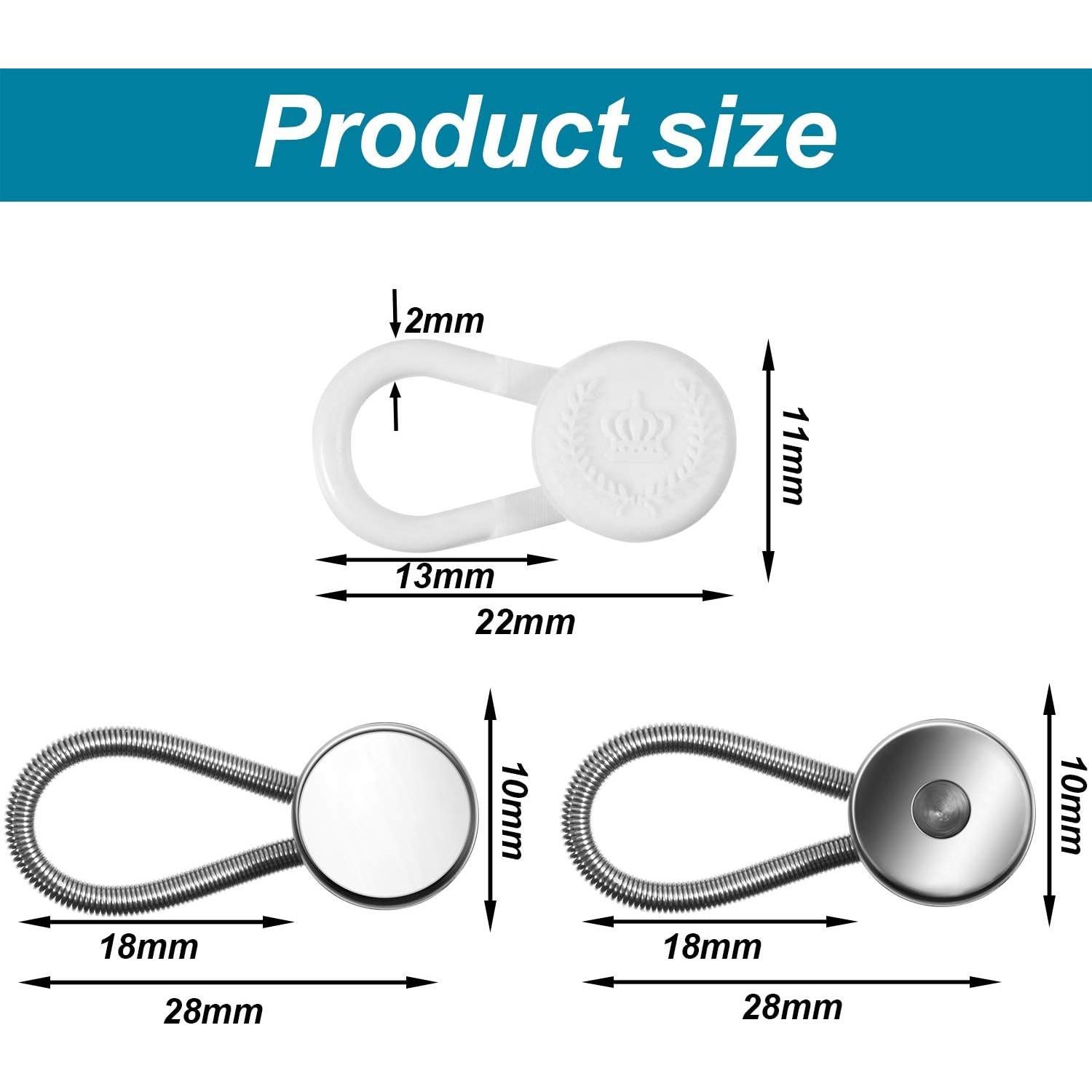 Extensores de Cuello Elástico WILLBOND 24 Piezas 2.54 cm