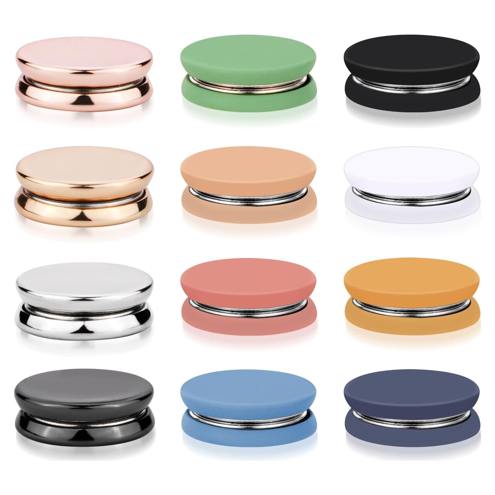 12 Alfileres Magnéticos Coloridos para Hijab - Sin Aguja