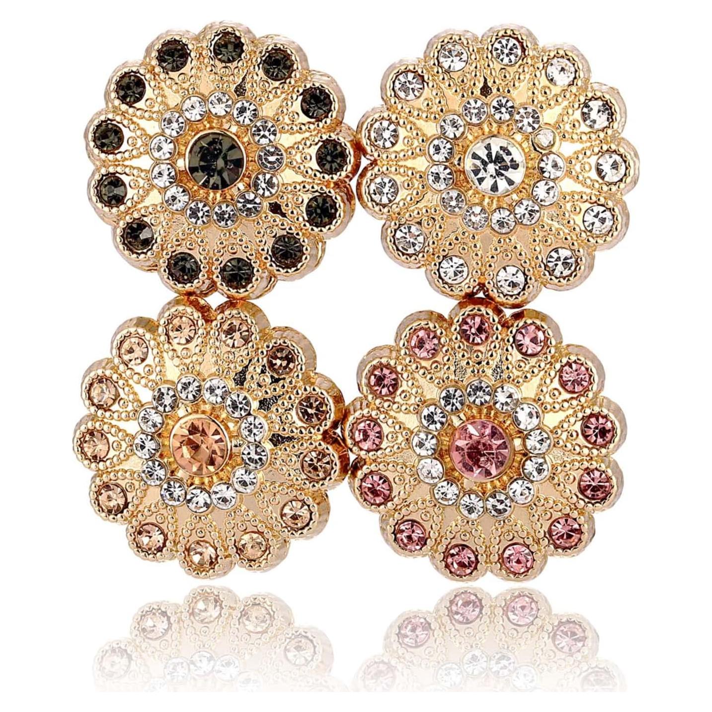 Imanes para Hijab INLOLLY con Rhinestones - 4 Colores