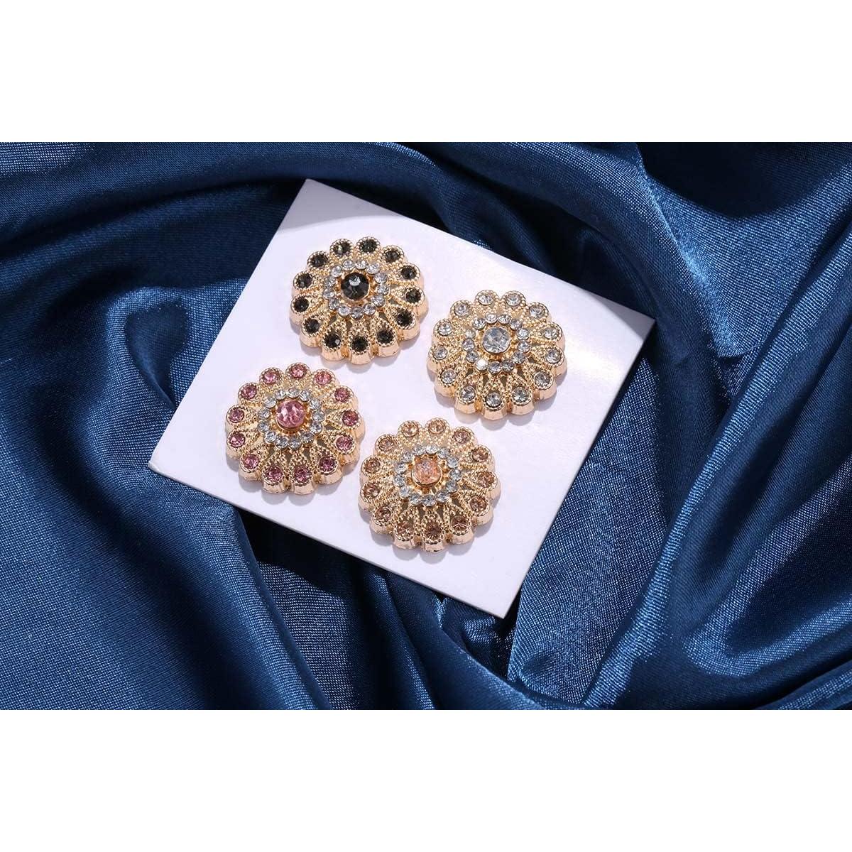 Imanes para Hijab INLOLLY con Rhinestones - 4 Colores