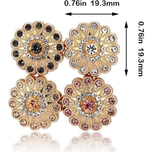 Imanes para Hijab INLOLLY con Rhinestones - 4 Colores