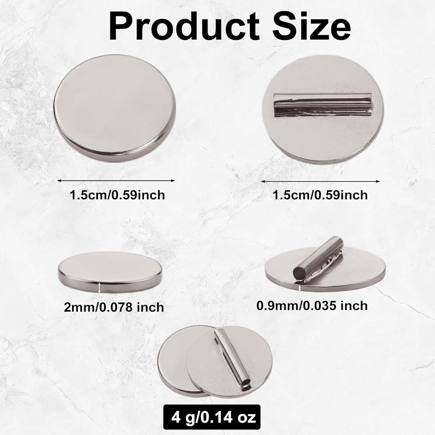 6 Piezas Convertidor de Broche Magnético Plata XIHIRCD