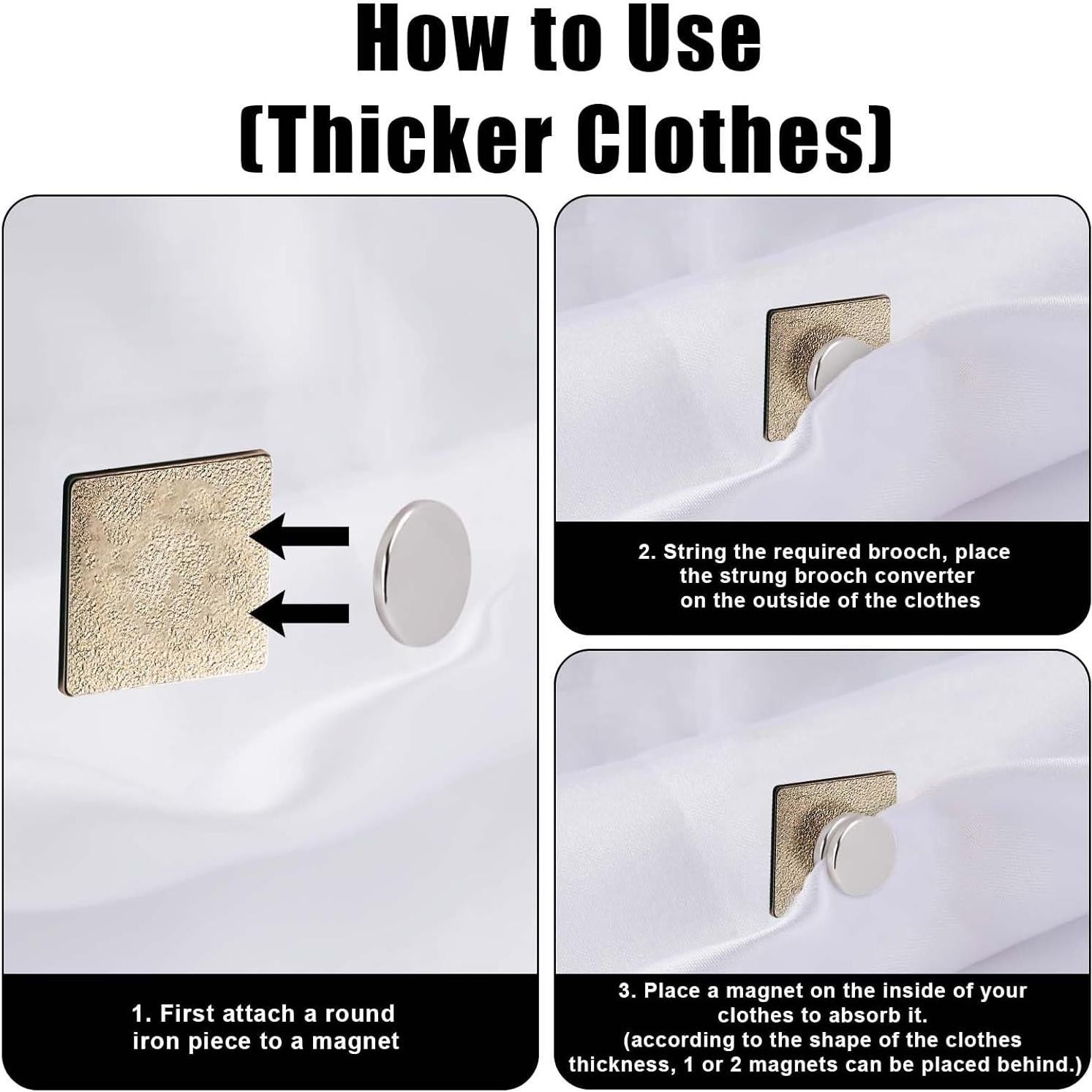 6 Piezas Convertidor de Broche Magnético Plata XIHIRCD