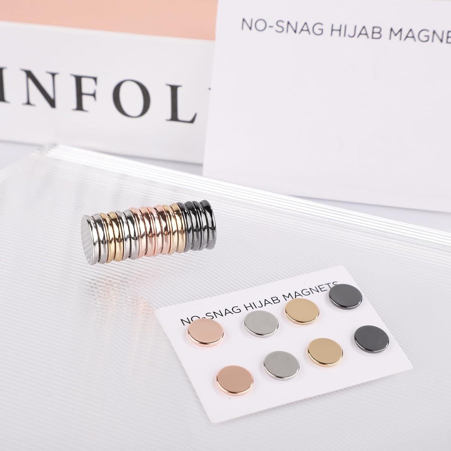 8 Alfileres Magnéticos para Hijab NQEUEPN - Sin Agujeros, 4 Colores