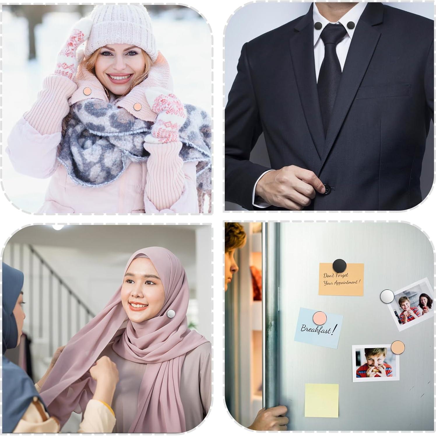 8 Alfileres Magnéticos para Hijab NQEUEPN - Sin Agujeros, 4 Colores