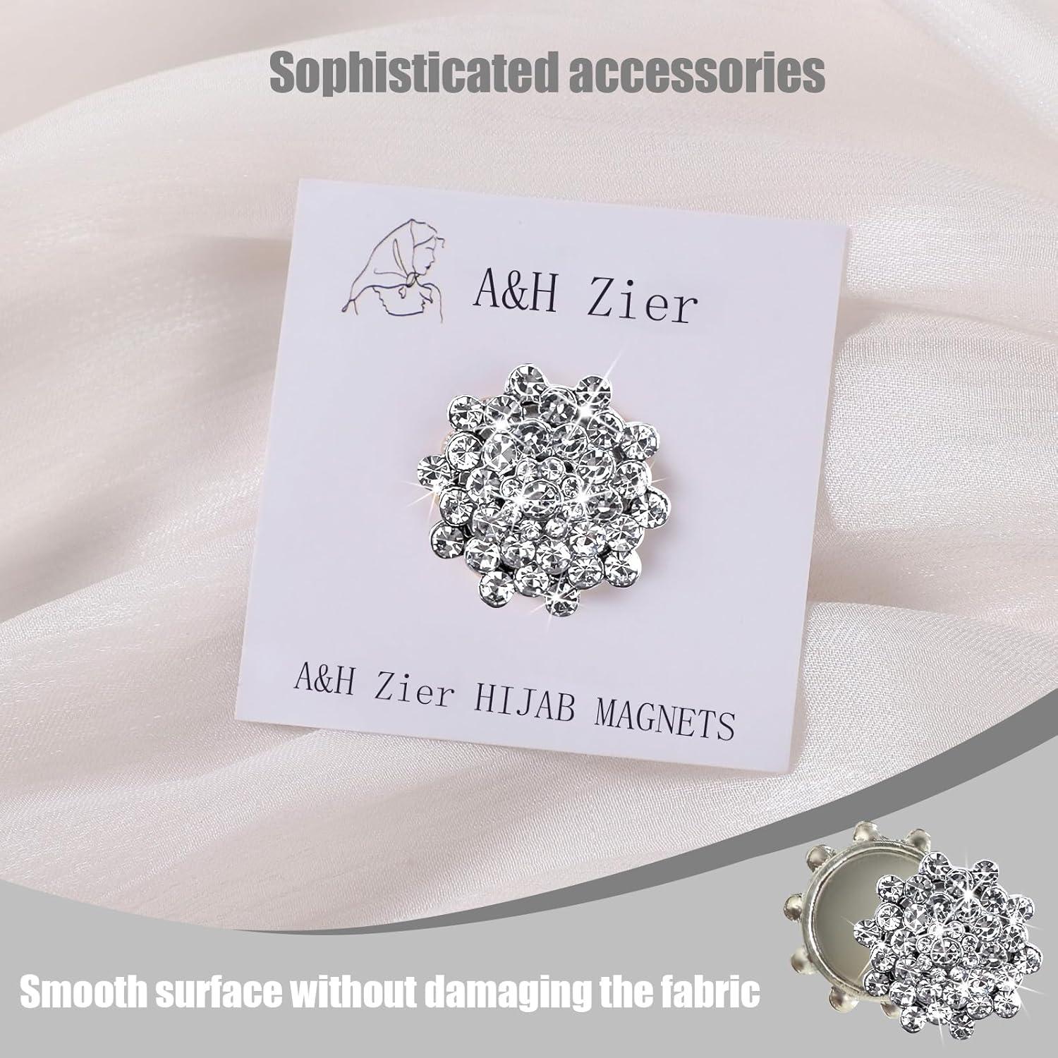Imanes Magnéticos para Hijab A&H Zier con Rhinestones - 2 Piezas
