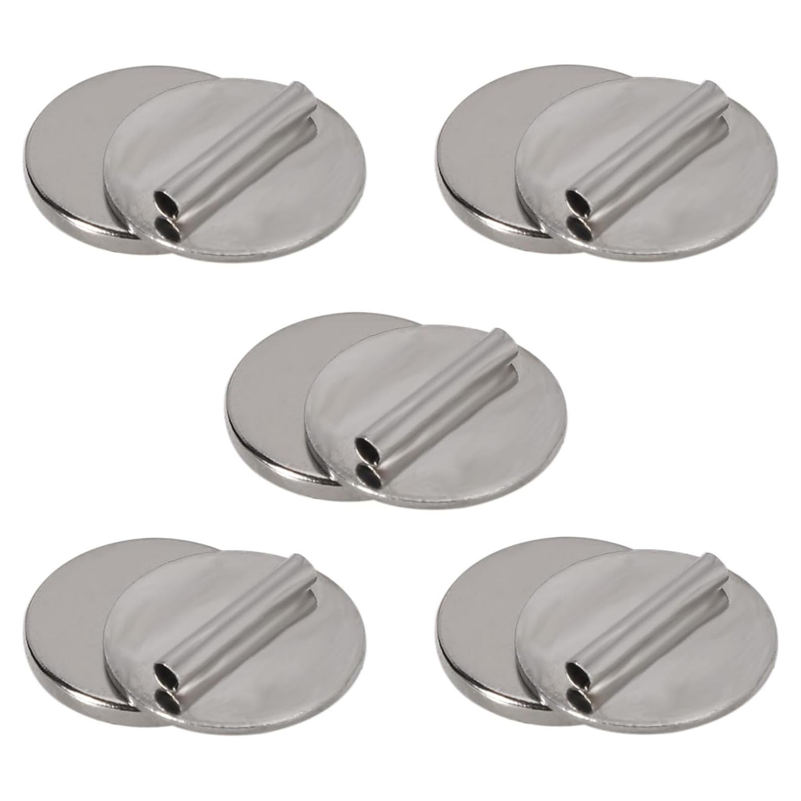 5 Mini Conversores de Broche Magnético Metálico Plata