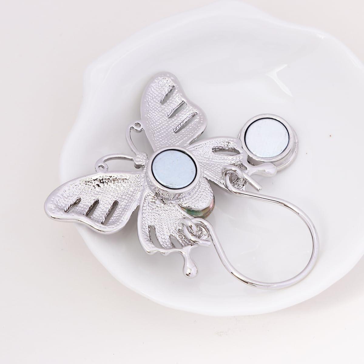 Broche Magnético de Mariposa Colorida SENFAI con Concha de Abulón