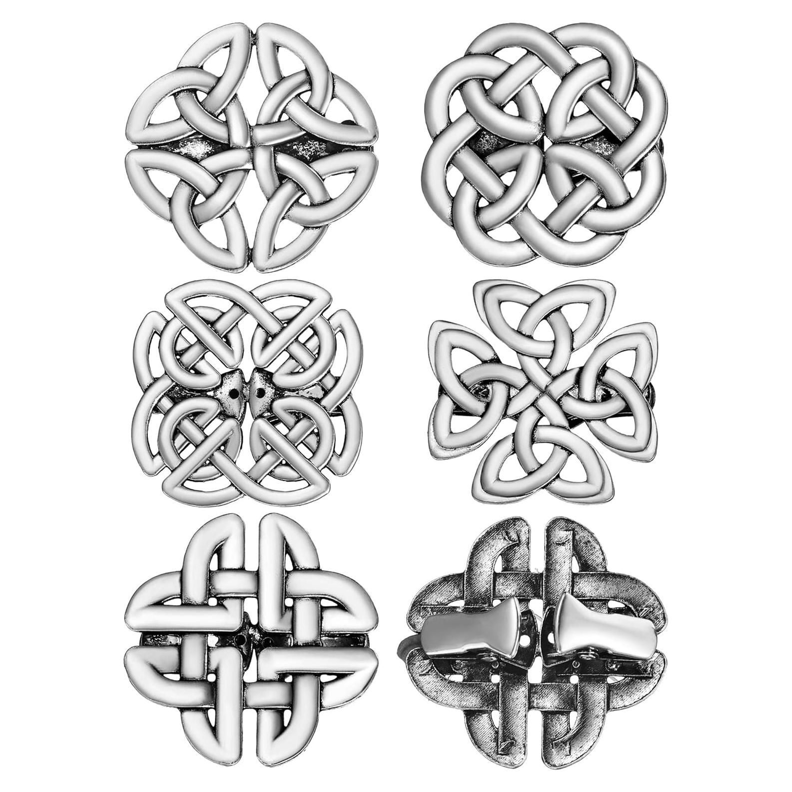 5 Clips de Chal Vintage Sasylvia en Plata para Mujer