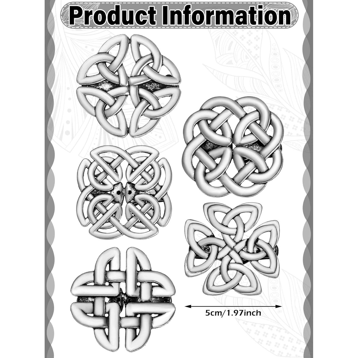 5 Clips de Chal Vintage Sasylvia en Plata para Mujer