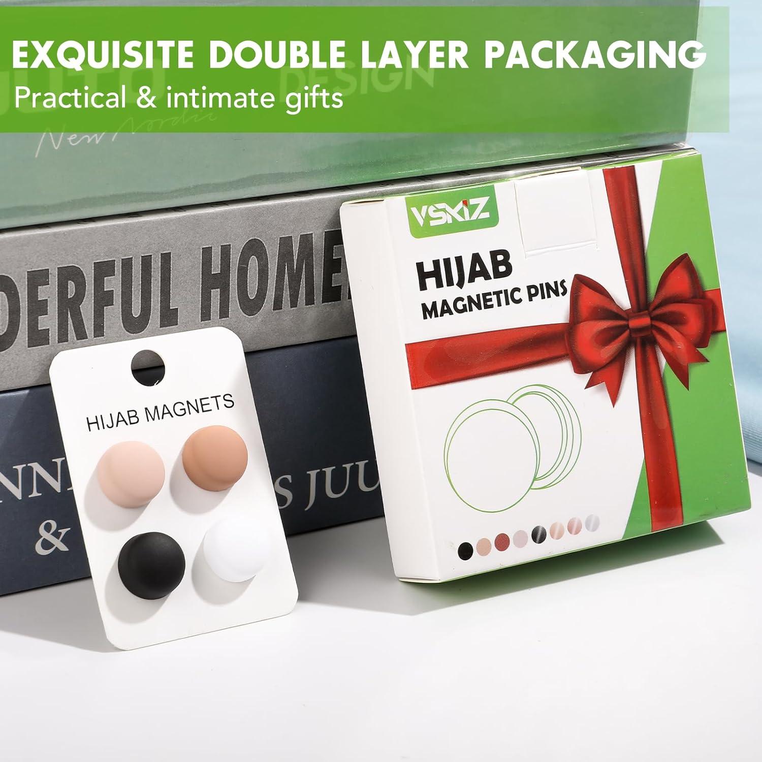 Pines Magnéticos Fuertes VSKIZ para Hijab - 4 Piezas Mate