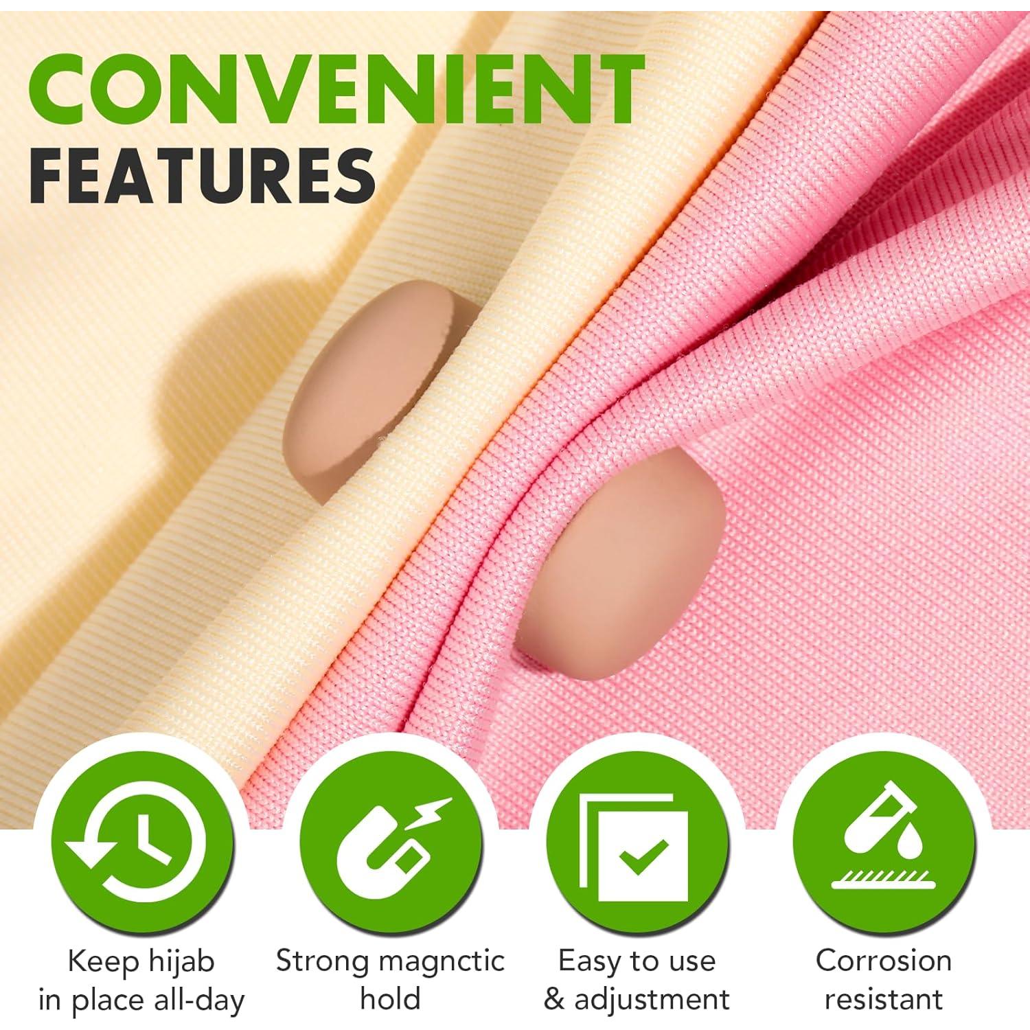 Pines Magnéticos Fuertes VSKIZ para Hijab - 4 Piezas Mate