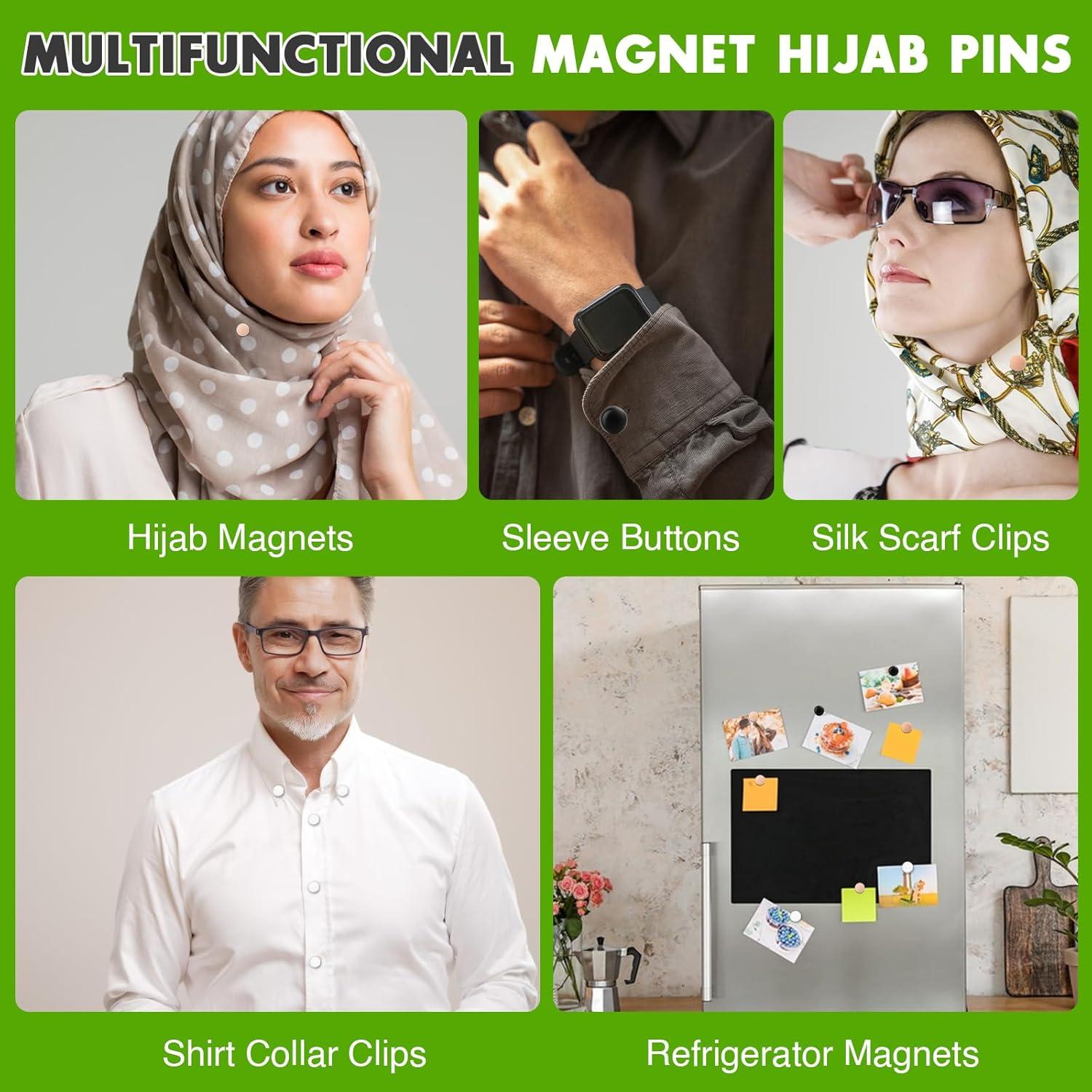Pines Magnéticos Fuertes VSKIZ para Hijab - 4 Piezas Mate