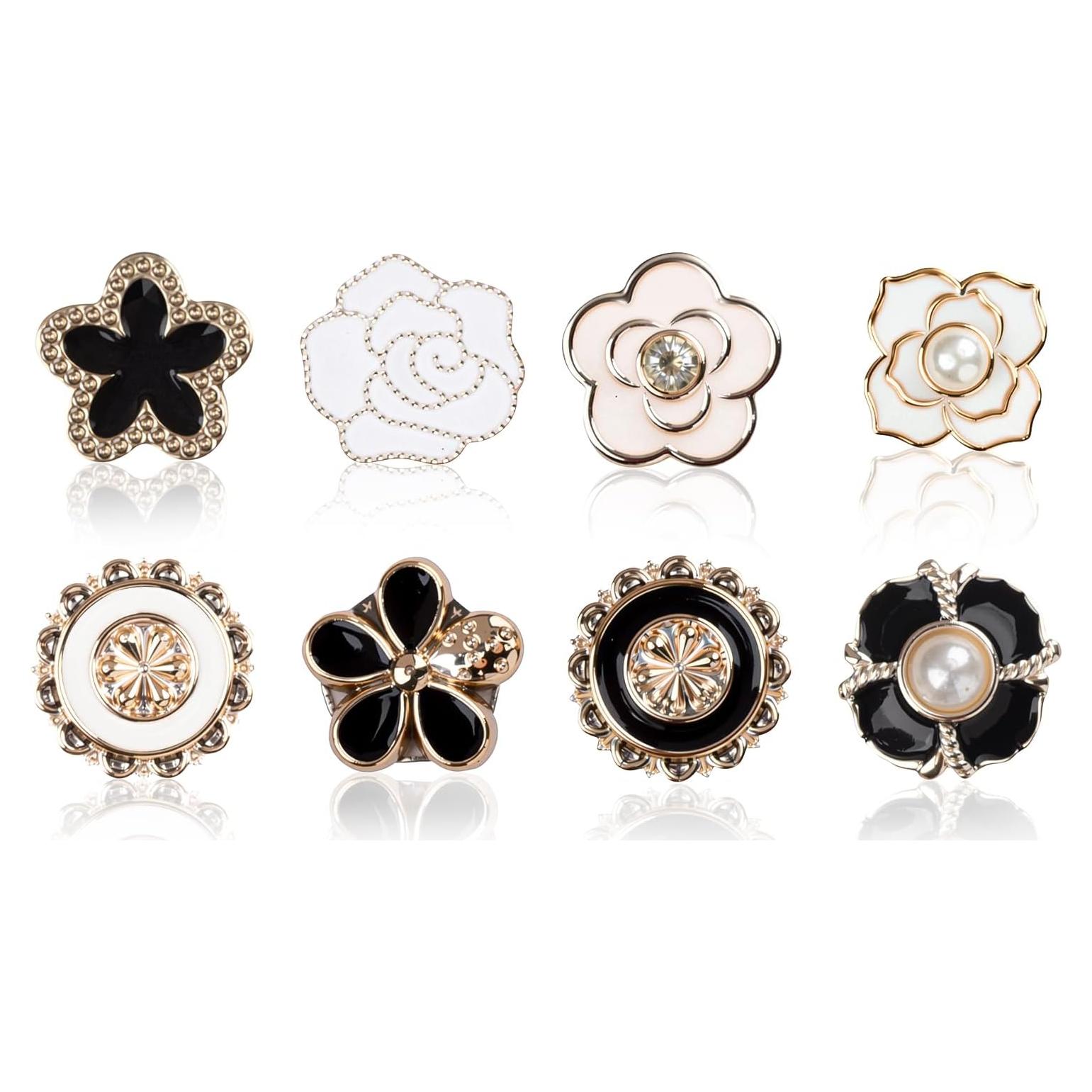 Pines Magnéticos para Hijab Cecliy, Paquete de 8 Flores