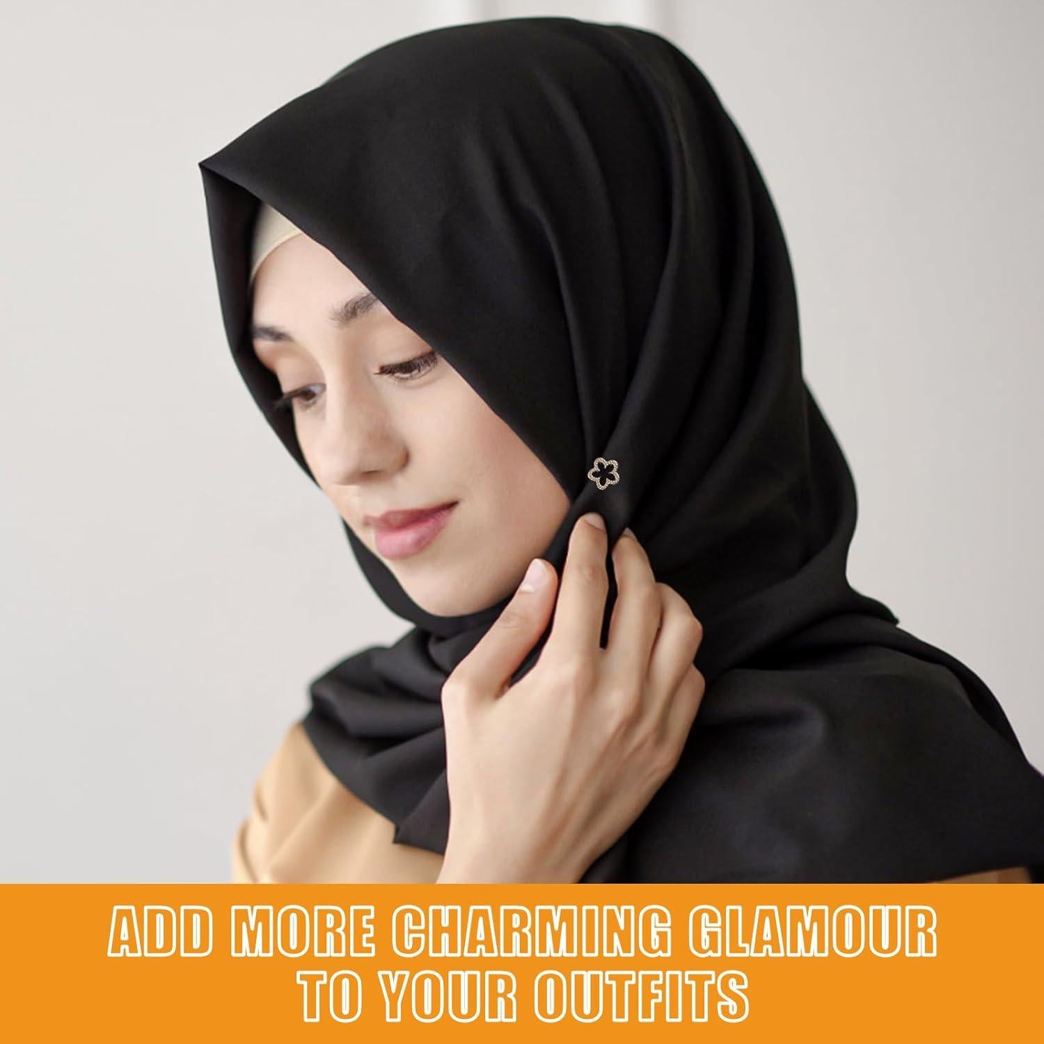 Pines Magnéticos para Hijab Cecliy, Paquete de 8 Flores