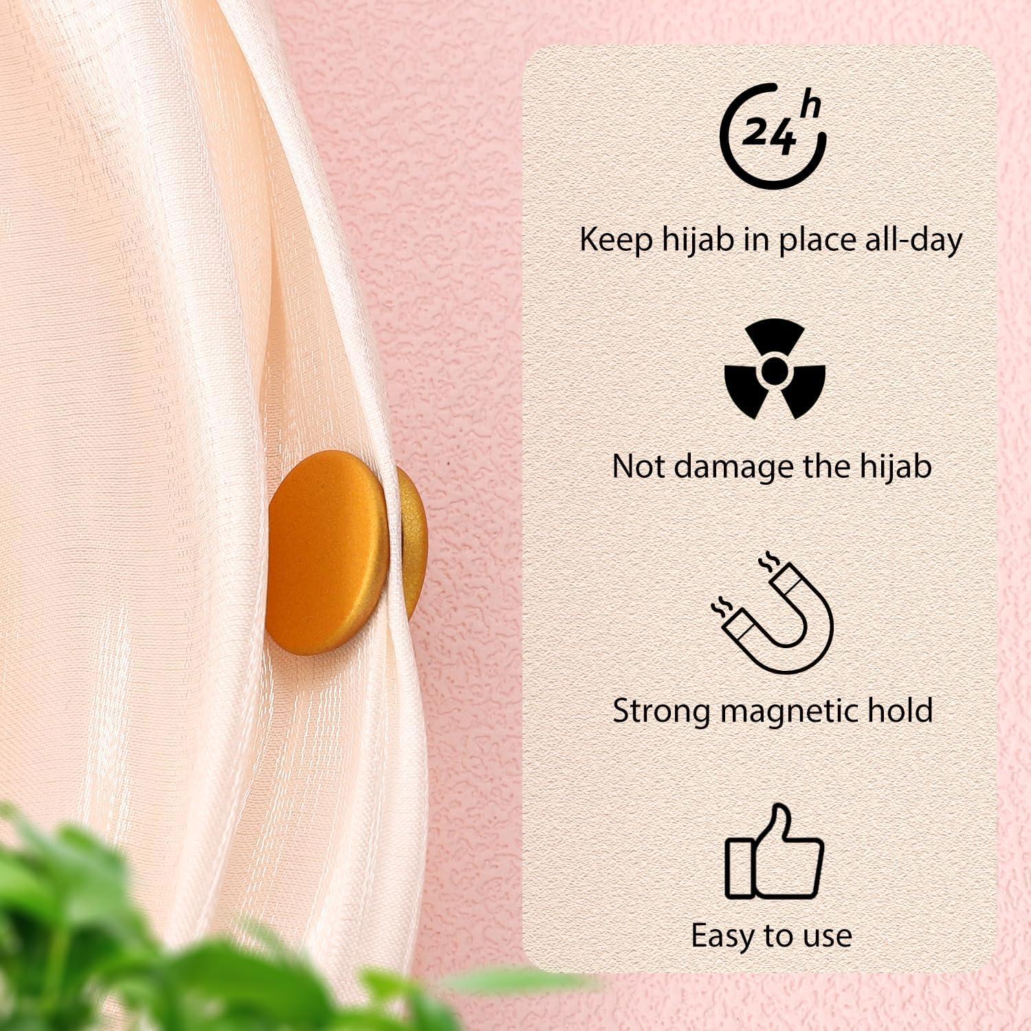 8 Alfileres Magnéticos para Hijab XIHIRCD - Imanes Fuertes 1.4 cm