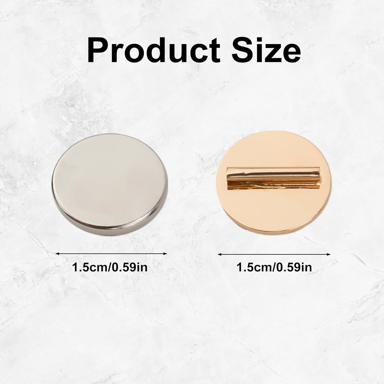 5 Piezas Convertidor Broche Magnético NQEUEPN Dorado 1.5cm