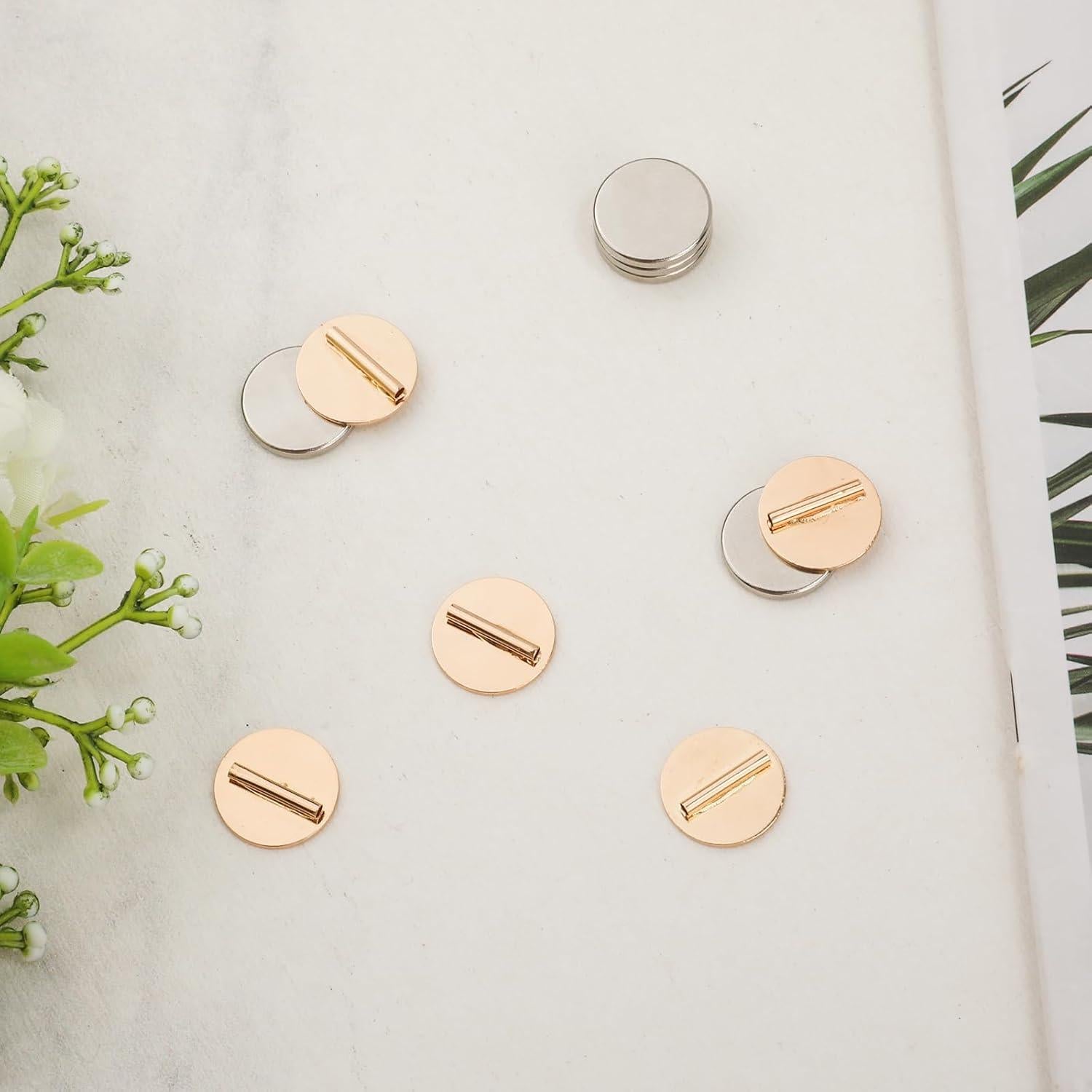 5 Piezas Convertidor Broche Magnético NQEUEPN Dorado 1.5cm