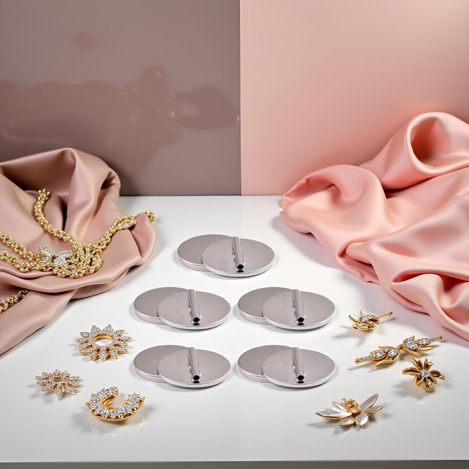 5 Convertidores Magnéticos de Broche Mini Plateados Galyacht