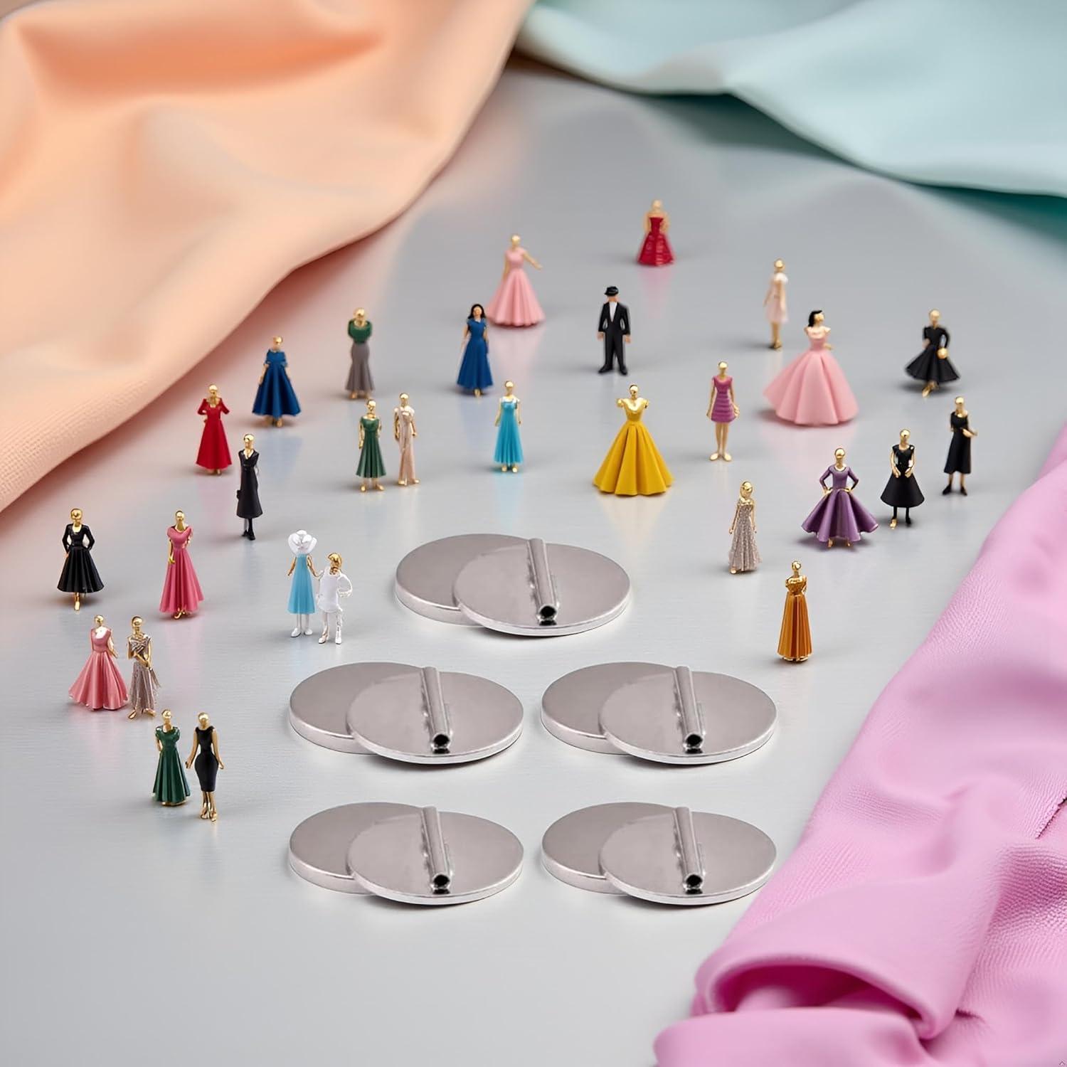 5 Convertidores Magnéticos de Broche Mini Plateados Galyacht