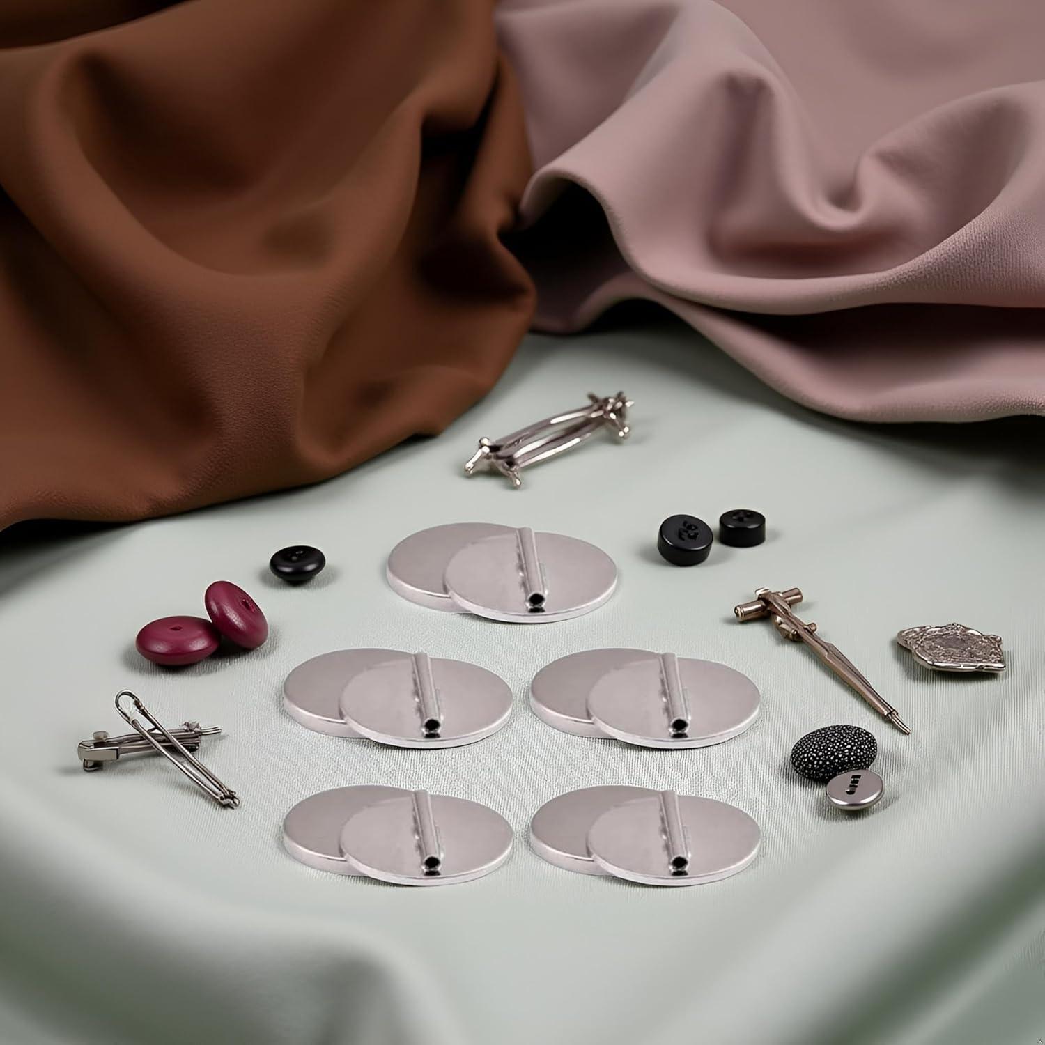 5 Convertidores Magnéticos de Broche Mini Plateados Galyacht