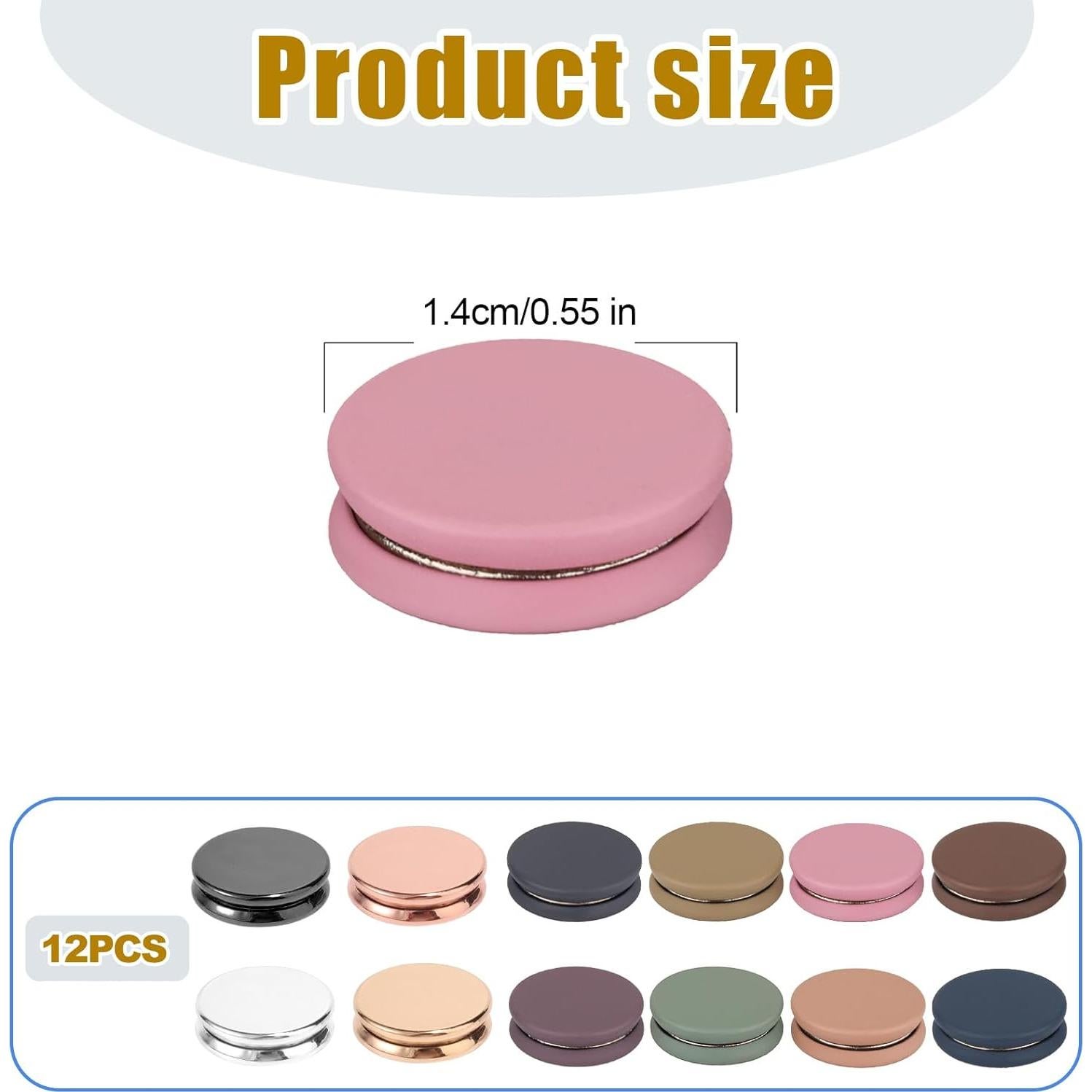 12 Pines Magnéticos Tinoaly para Hijab - 1.4cm Coloridos